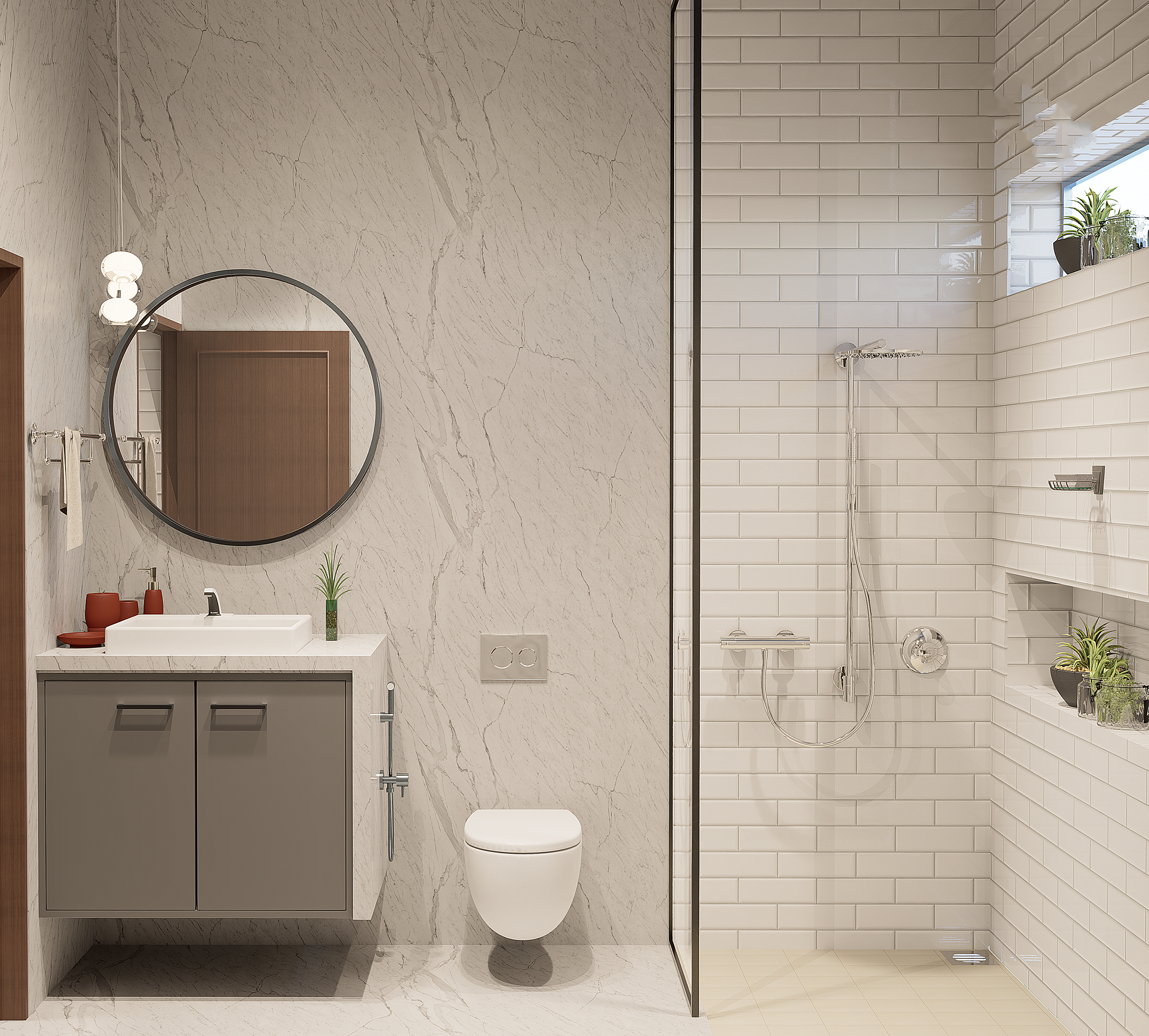 Vibrant Modern Bath Space