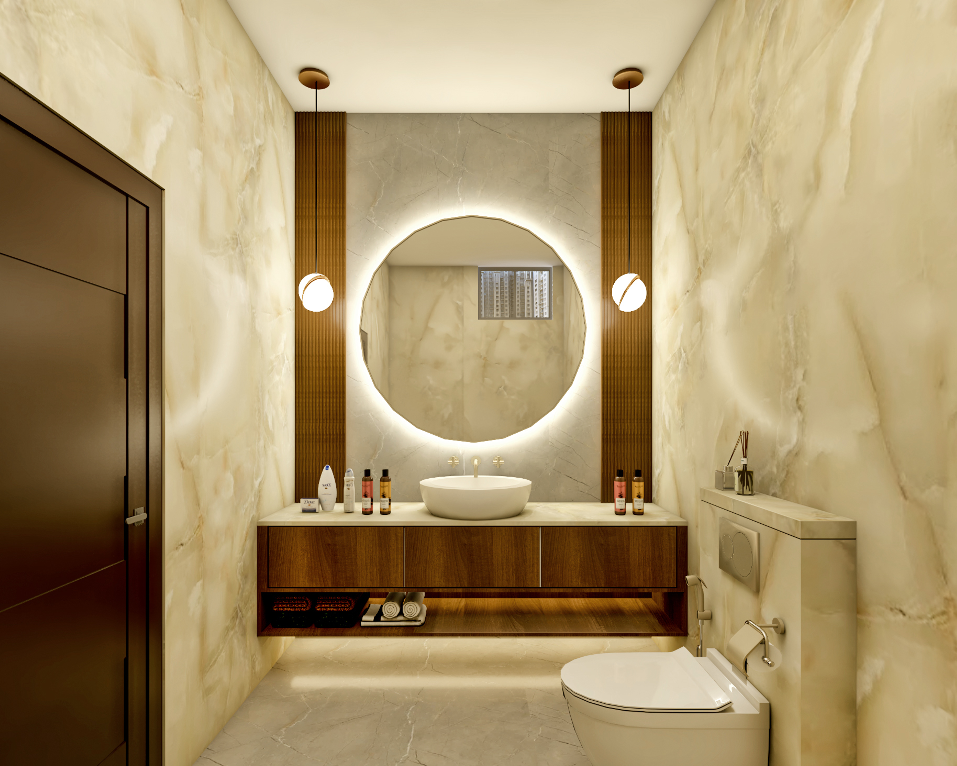 Low Maintenance Bright Bathroom Design - Livspace