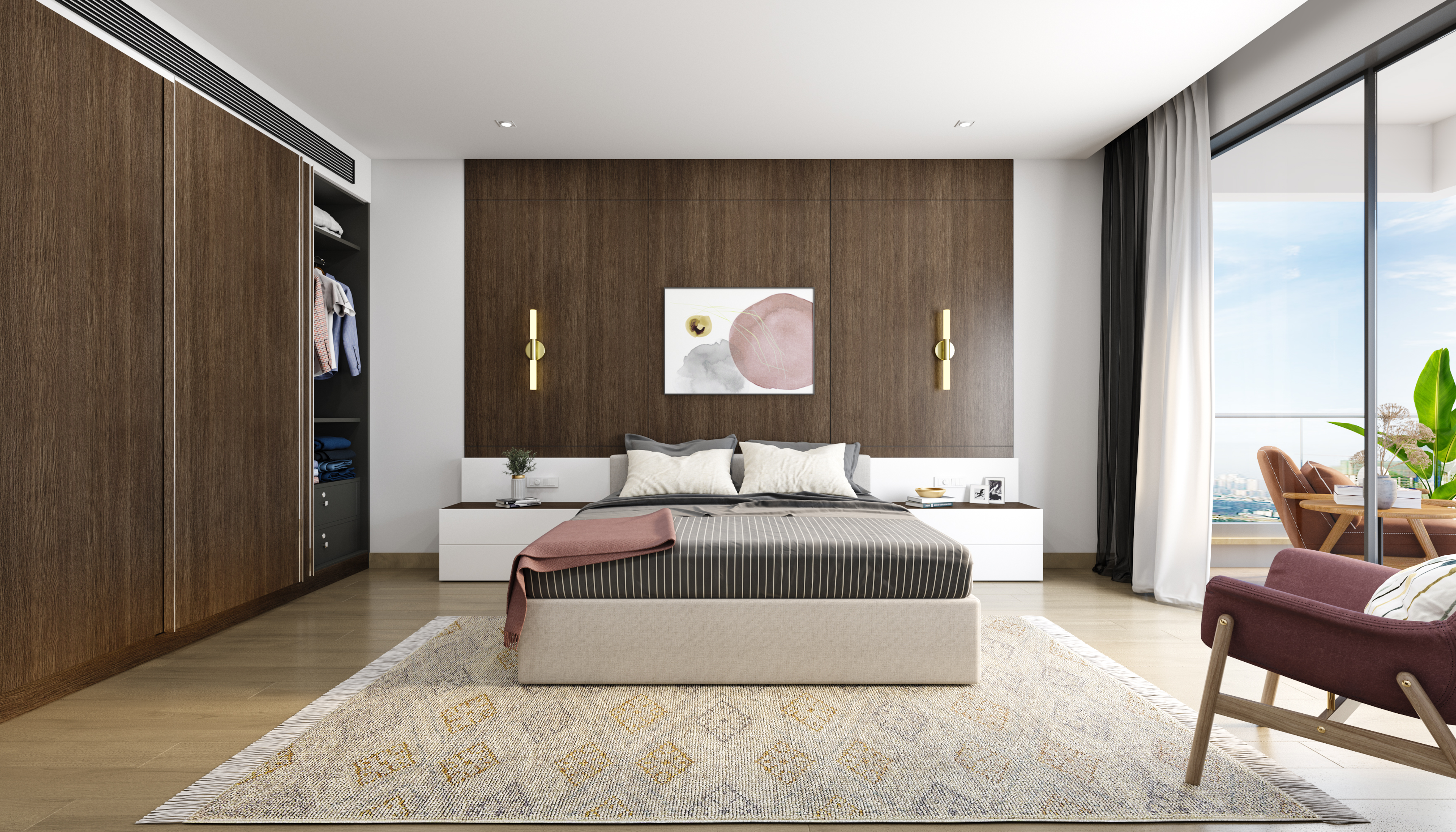 Minimal Style Spacious Master Bedroom