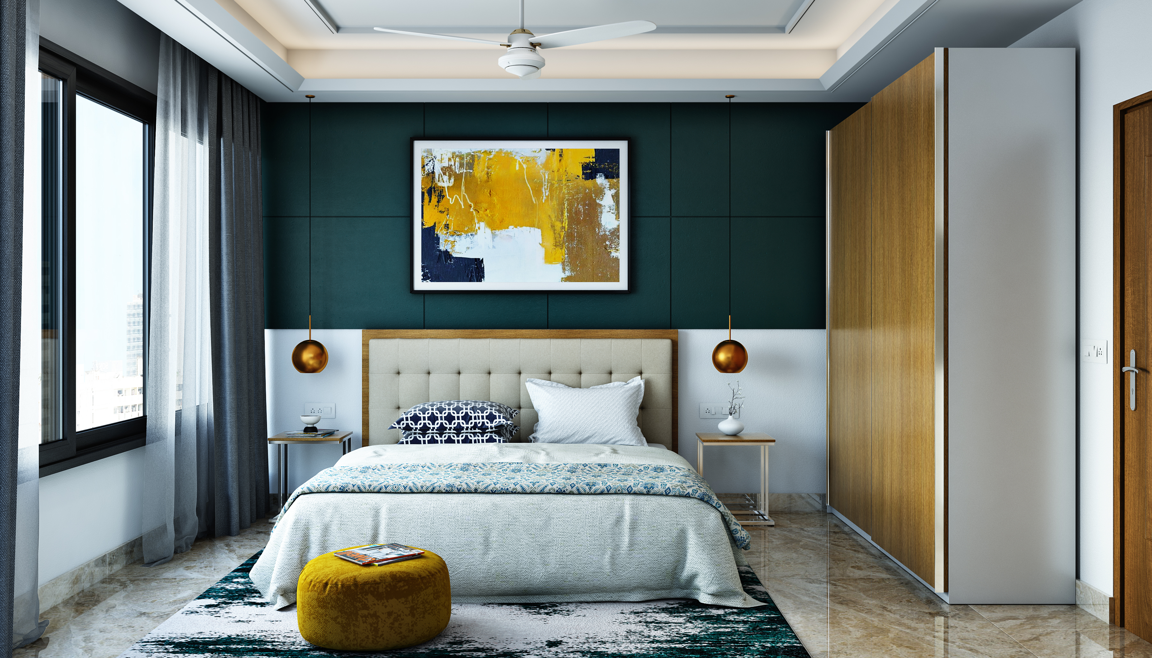 Contemporary Style Spacious Master Bedroom