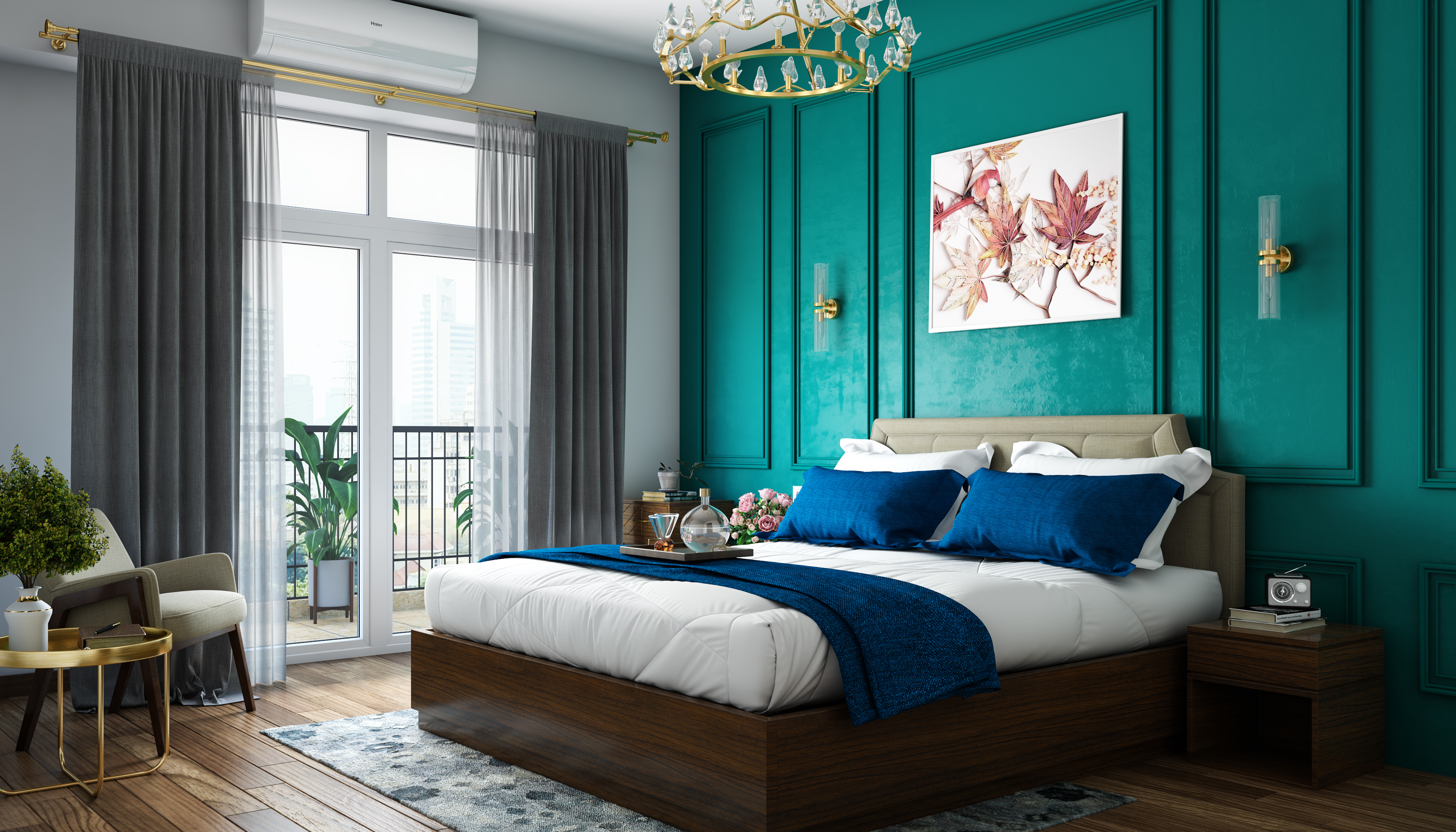 Contemporary Themed Compact Master Bedroom