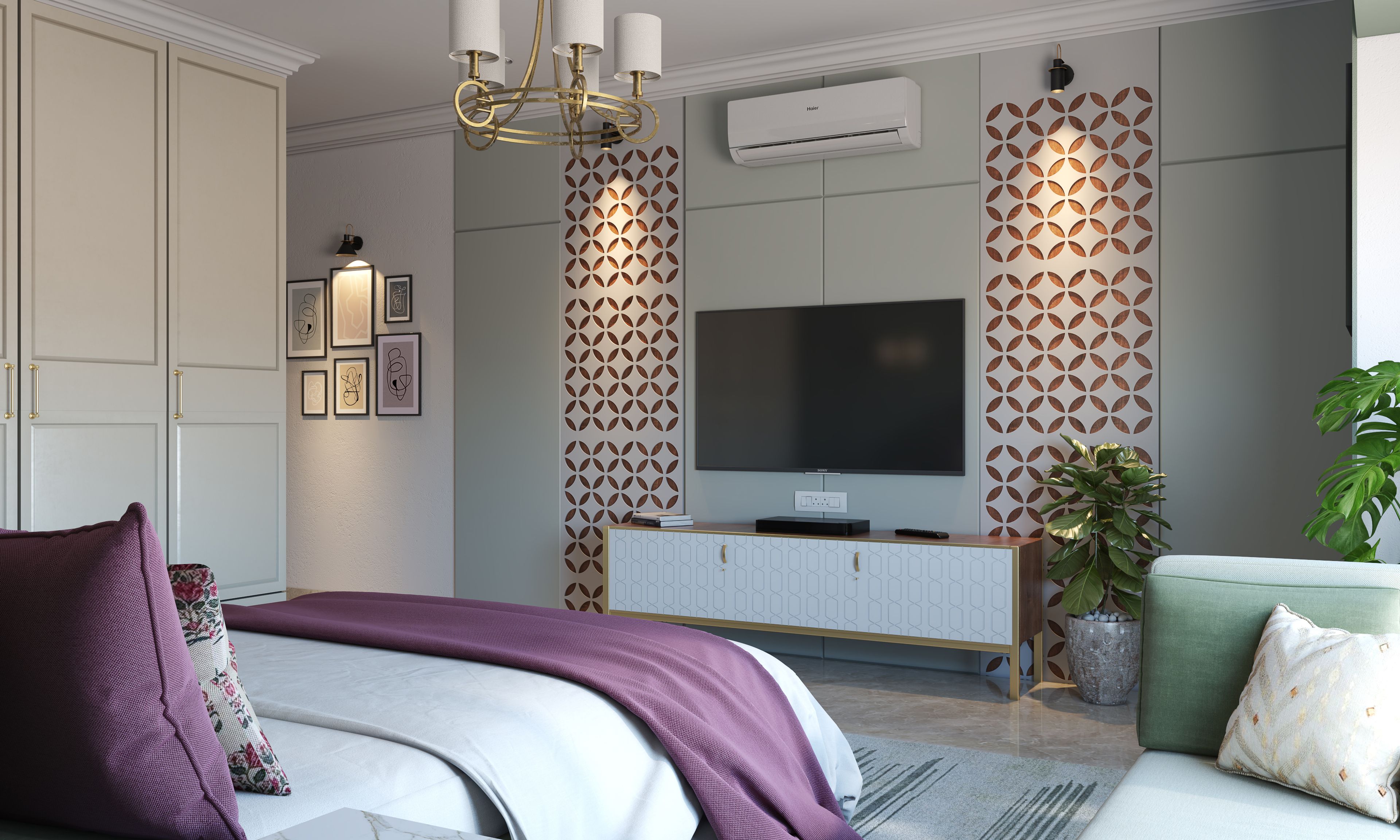 Contemporary Style Spacious Master Bedroom