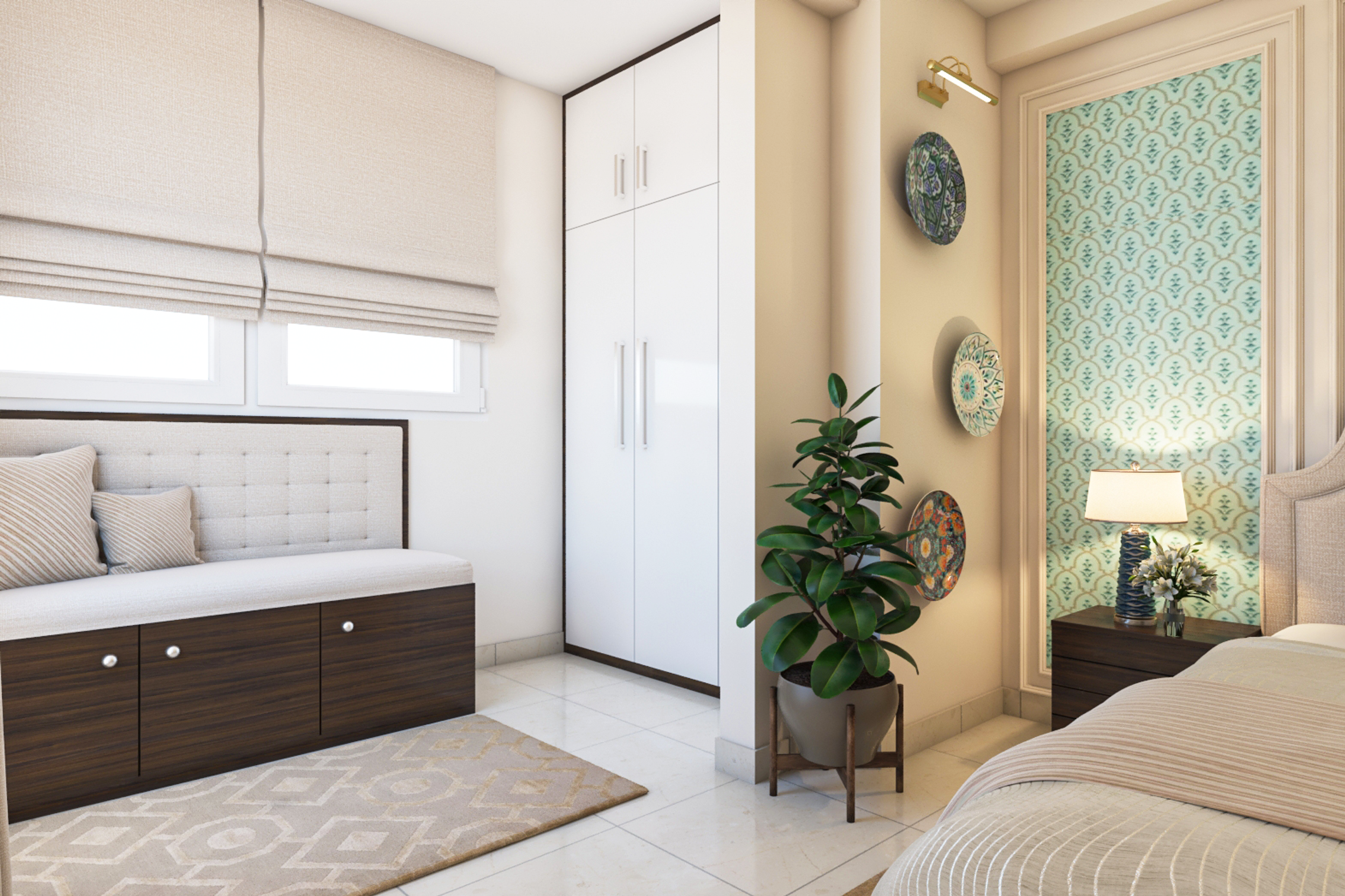 Mid-Century Modern Spacious Master Bedroom Design