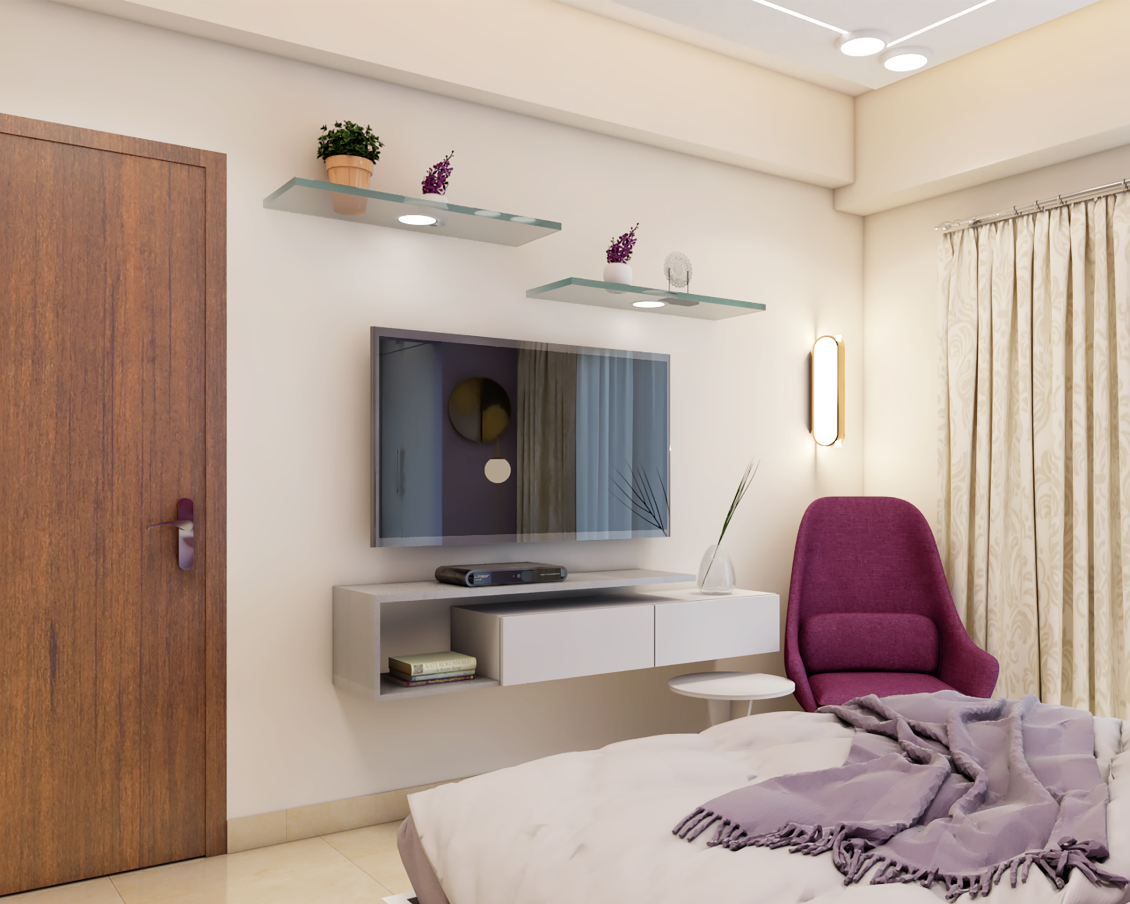 Convenient Bright Master Bedroom - Livspace