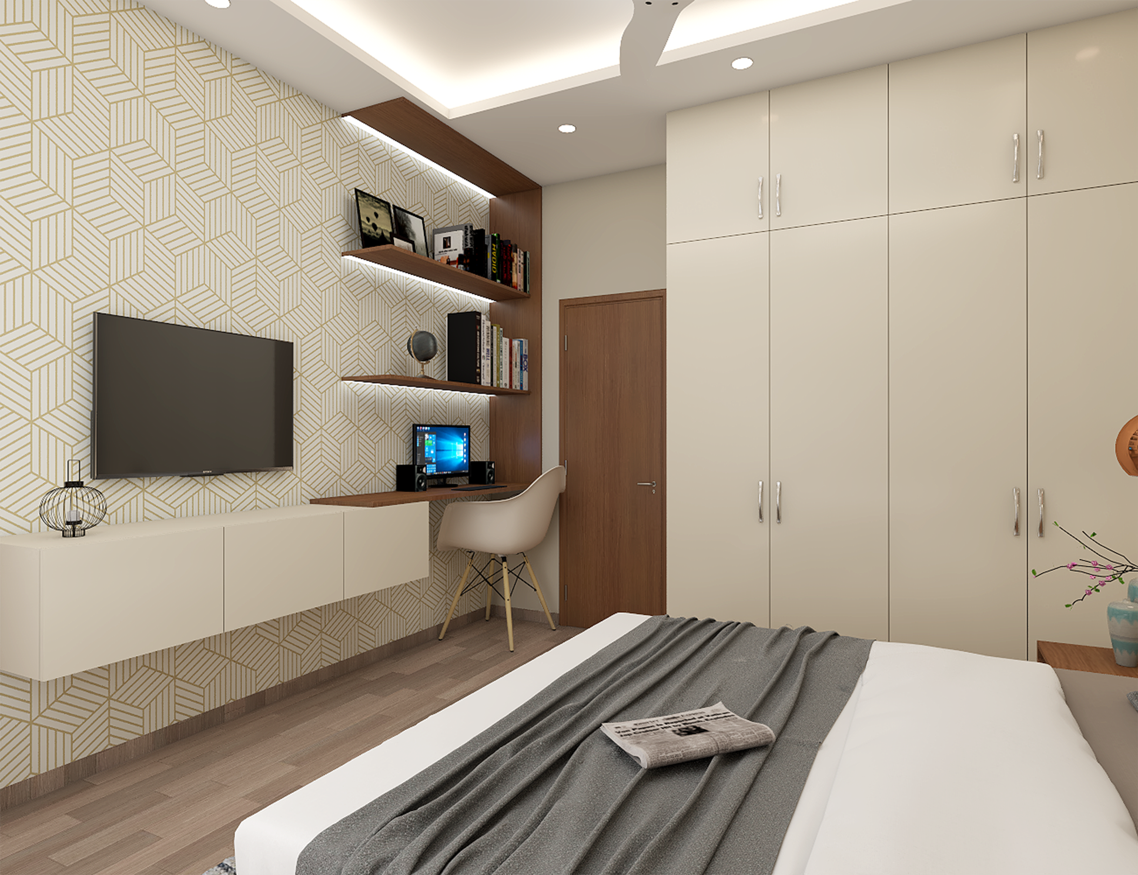 Modern Spacious Bedroom - Livspace