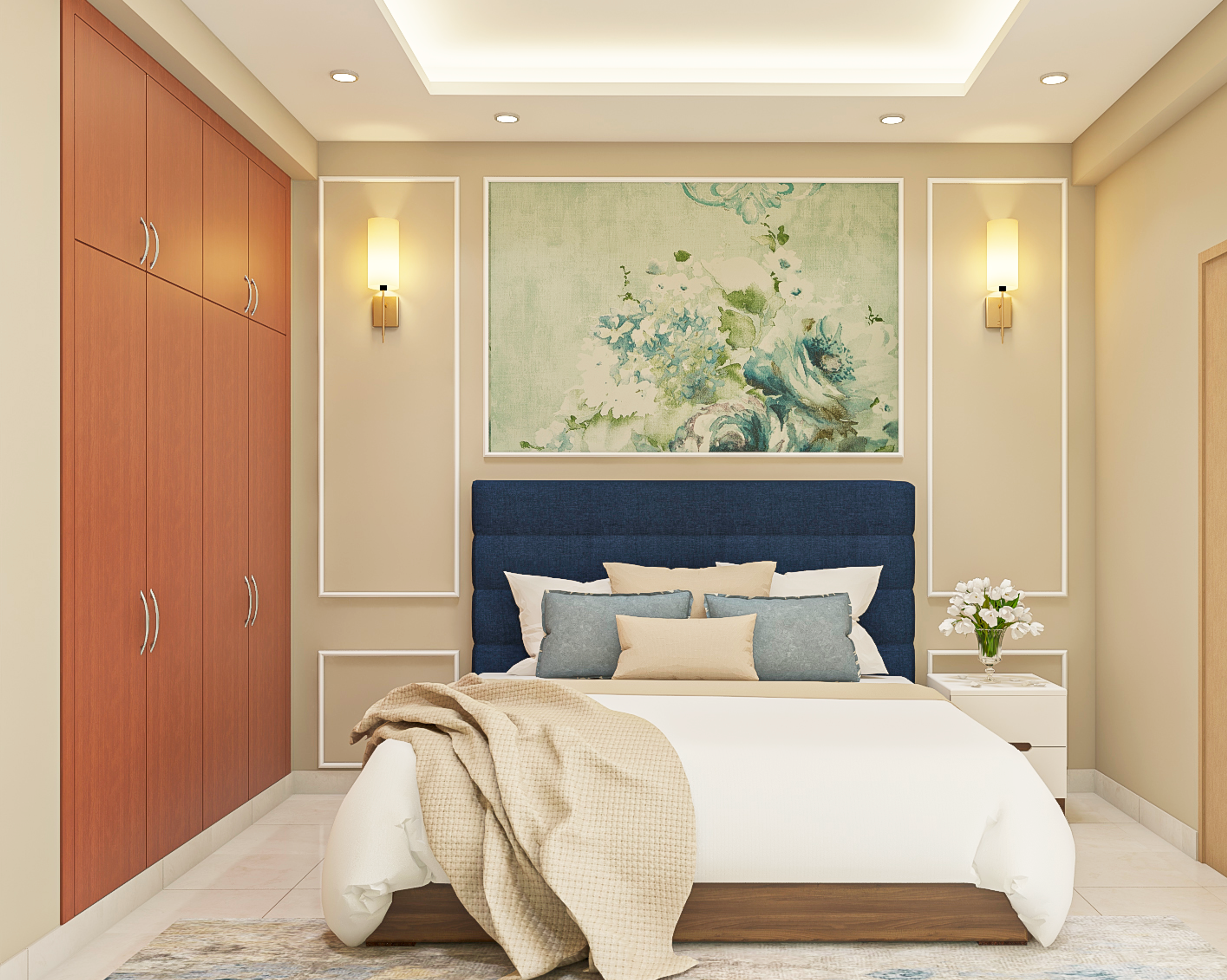 Mid-Century Modern Style Spacious Bedroom