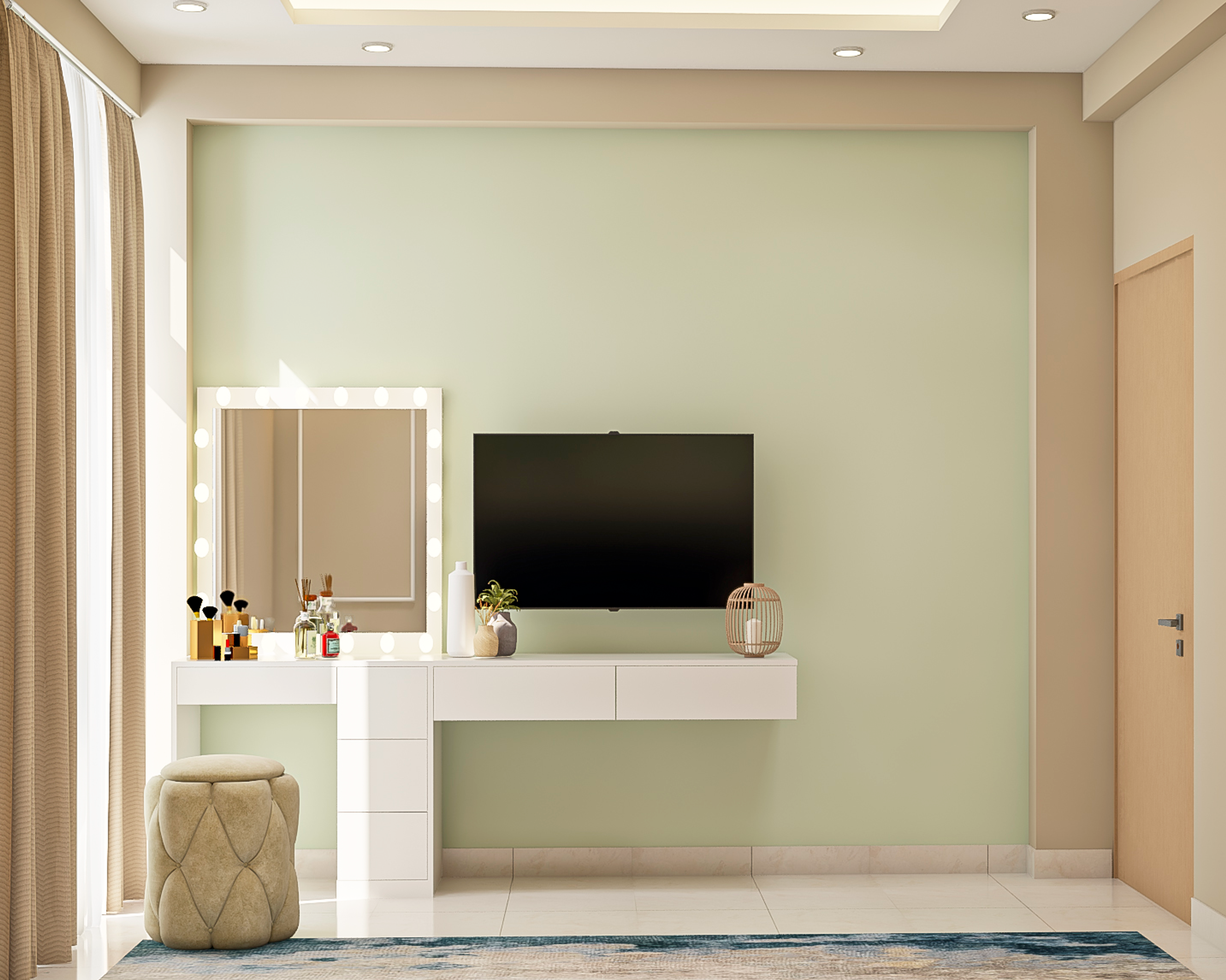 Mid-Century Bedroom - Livspace