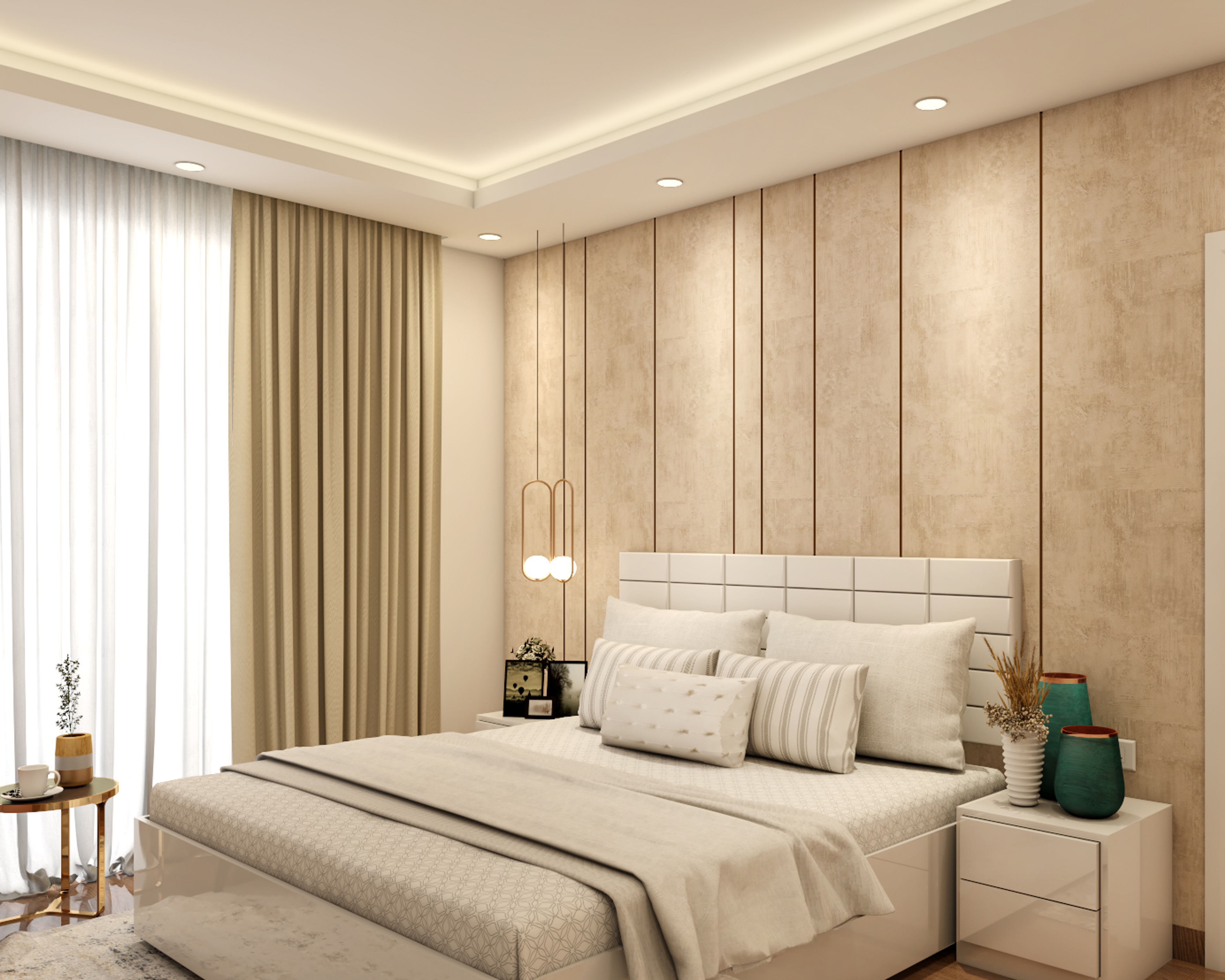 Modern Neutral Bedroom - Livspace