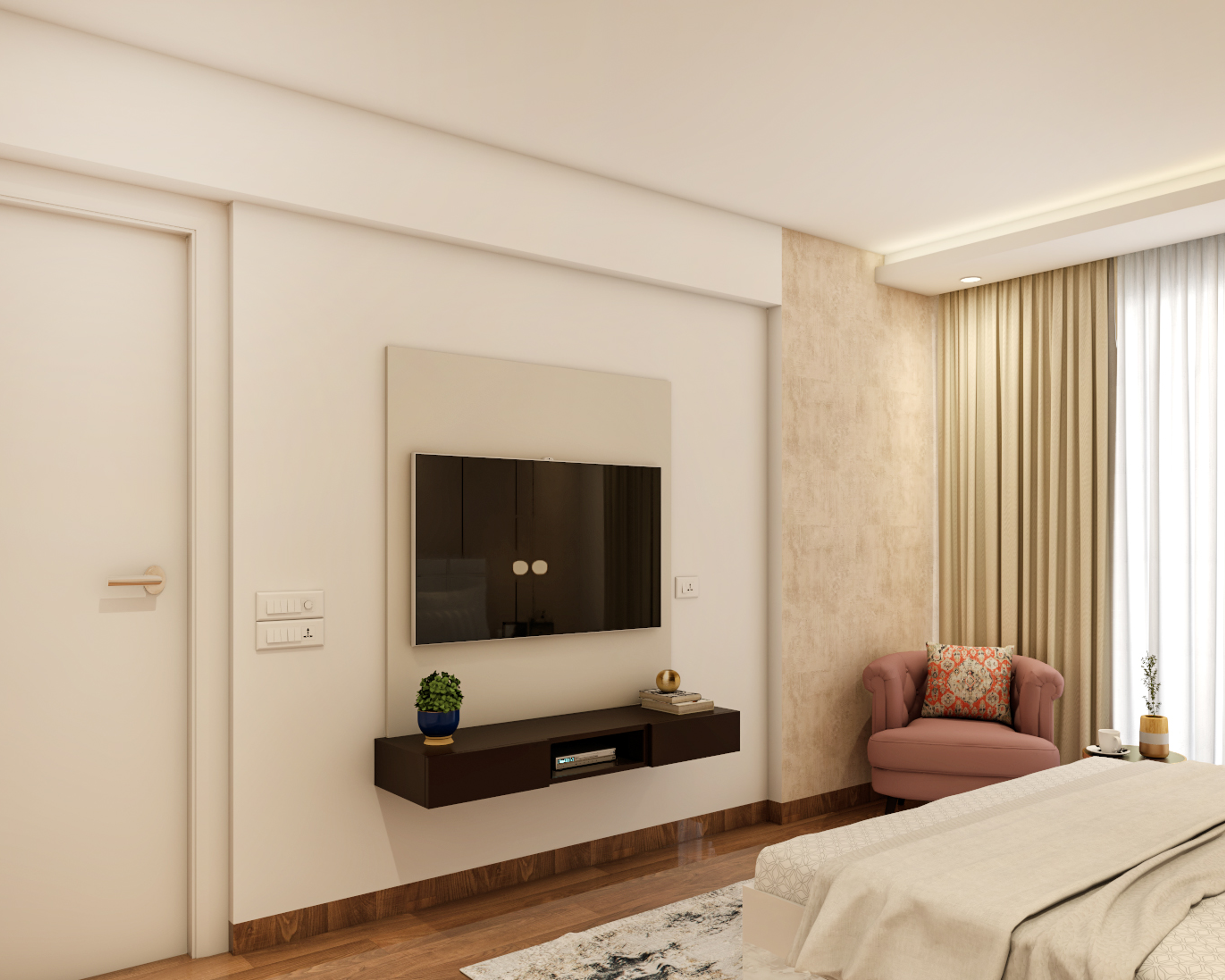 Modern Neutral Bedroom - Livspace