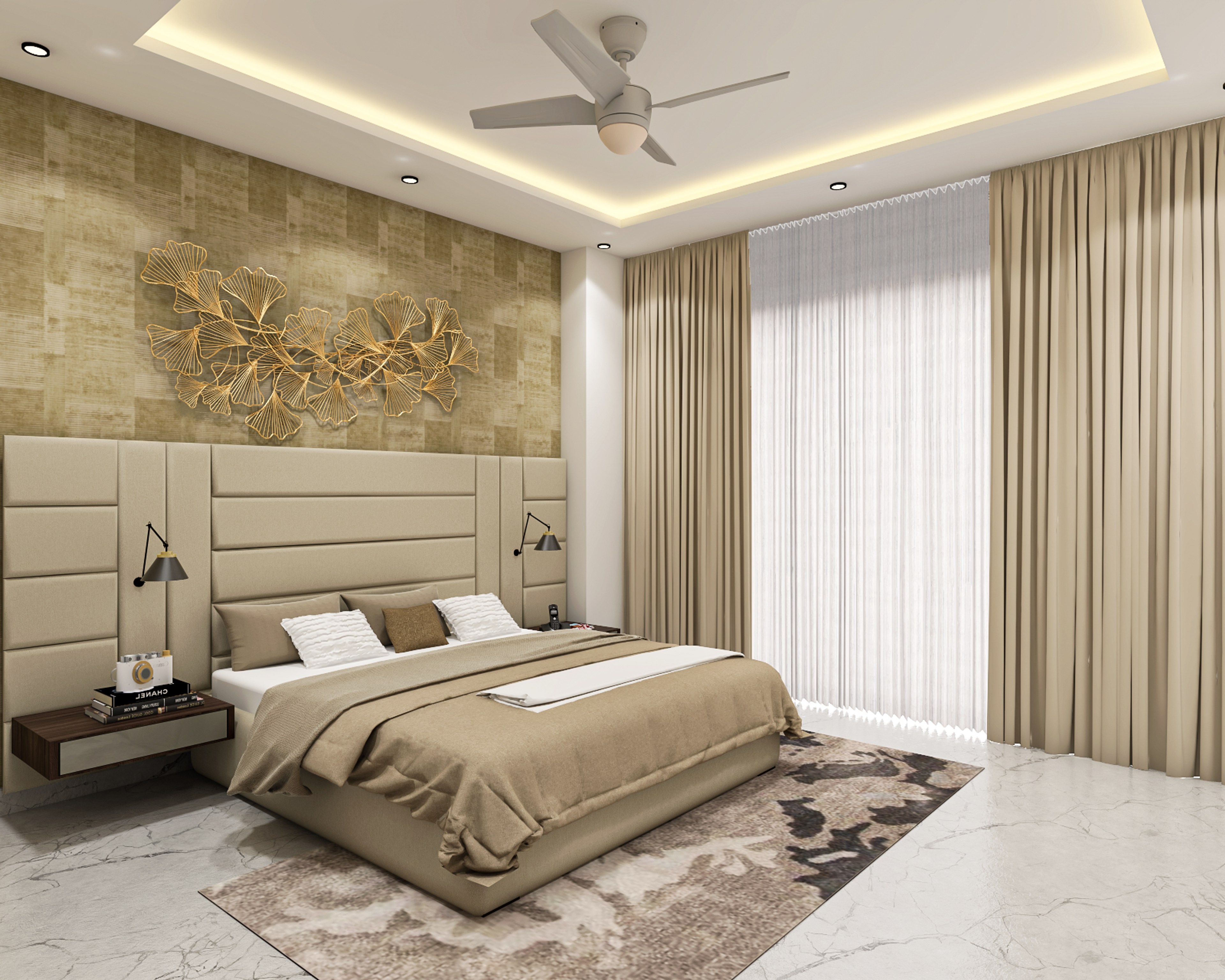 Spacious Convenient Master Bedroom - Livspace