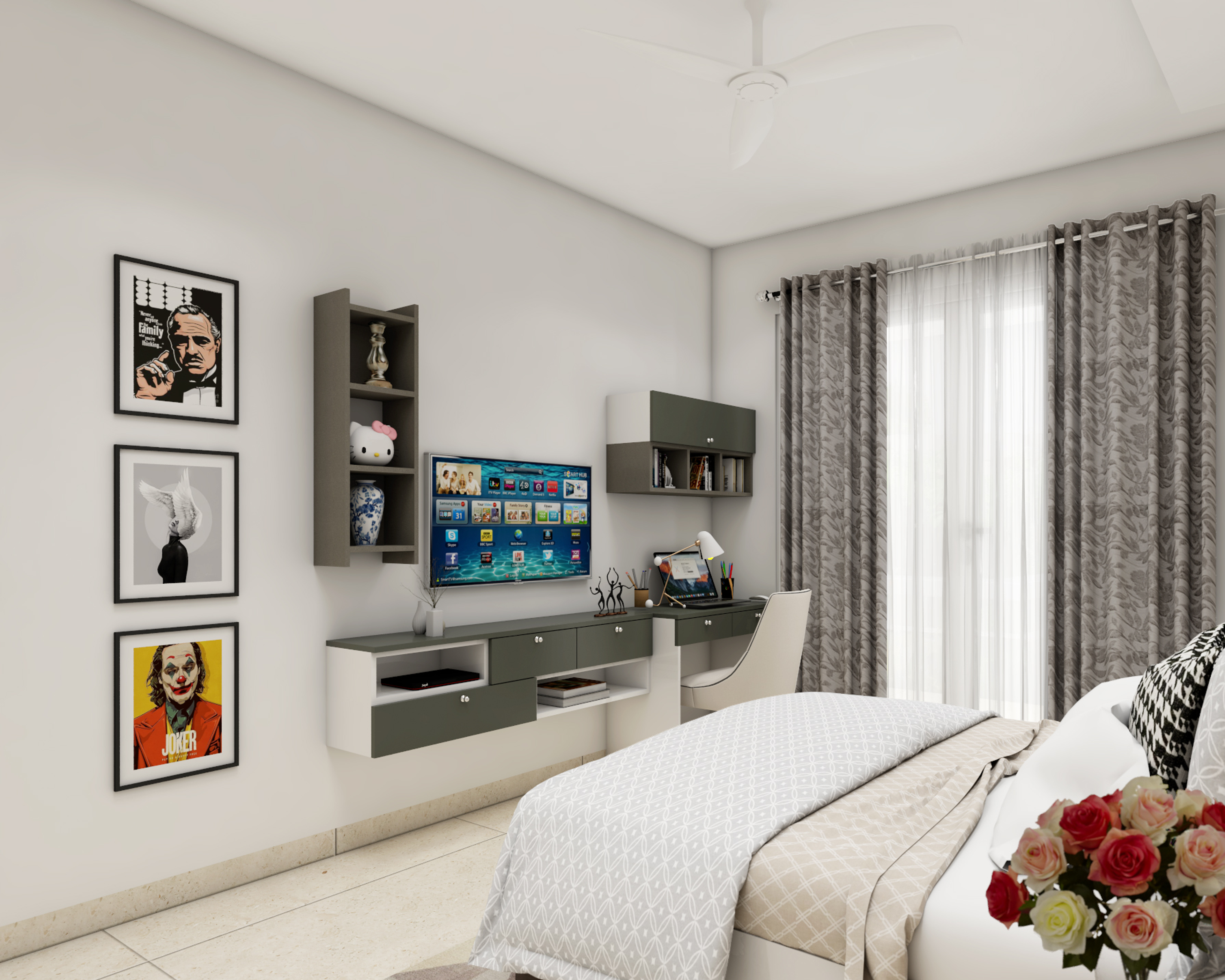 Modern Themed Convenient Master Bedroom - Livspace