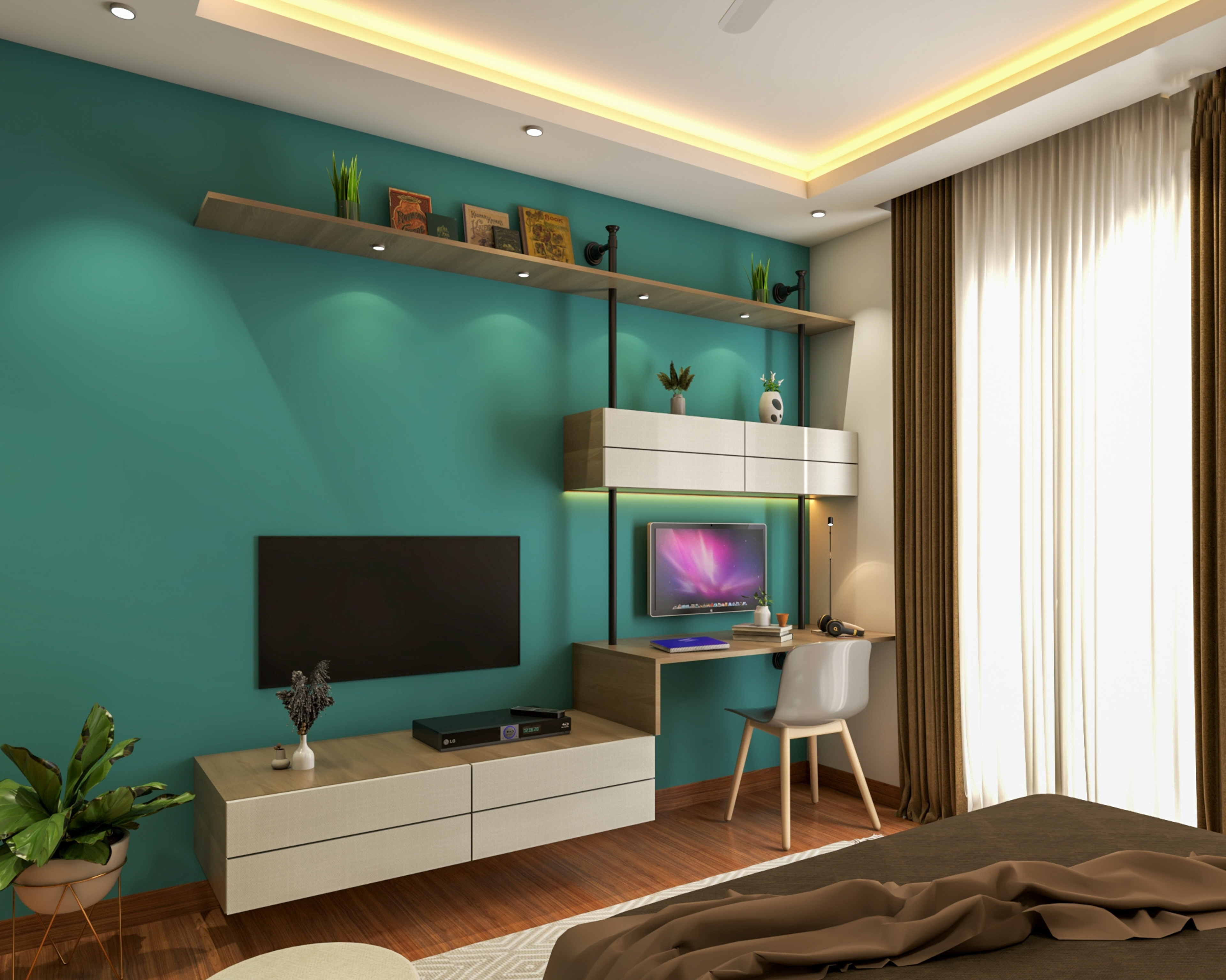 Convenient Multi-Functional Master Bedroom - Livspace