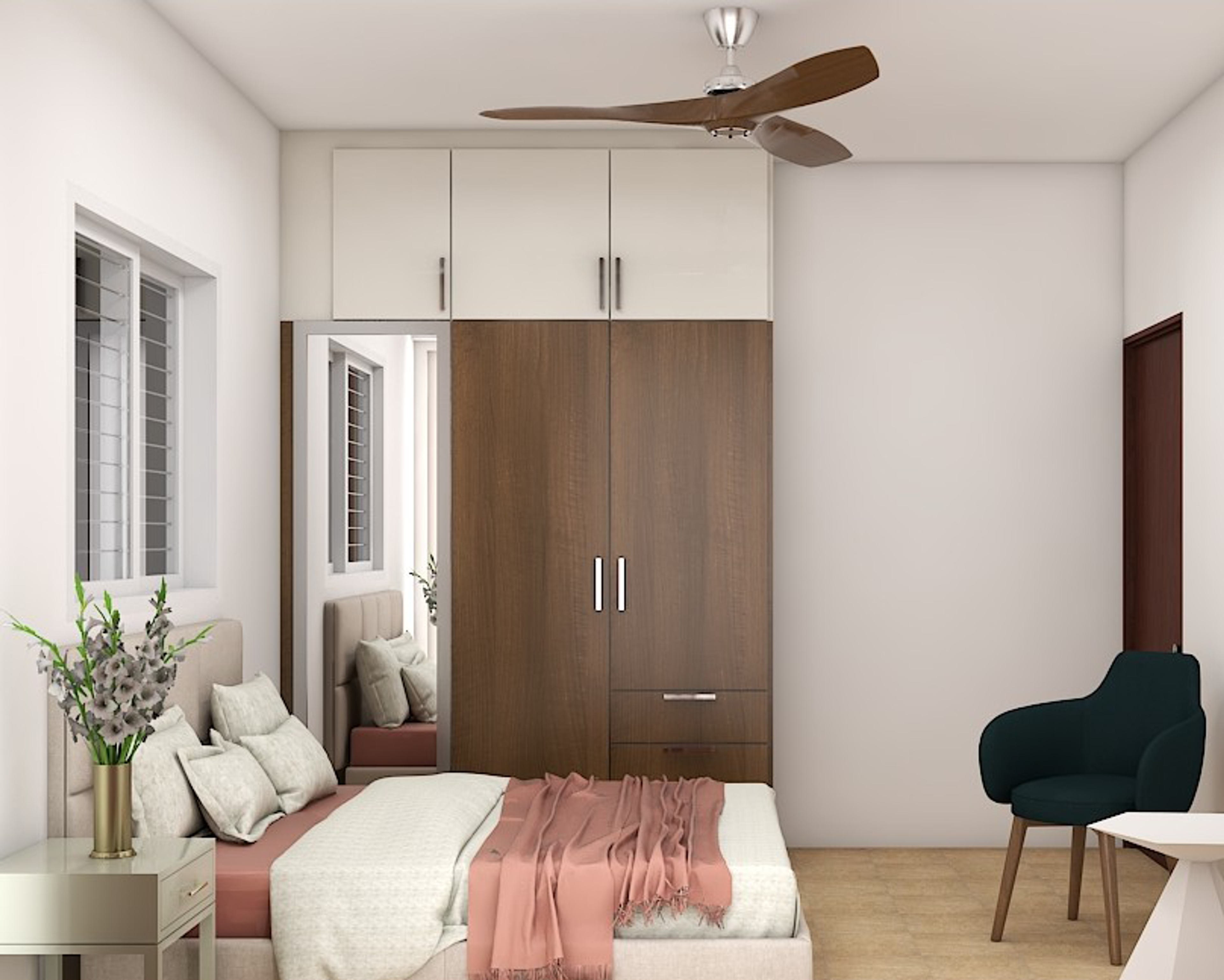 Minimal Themed Spacious Master Bedroom - Livspace