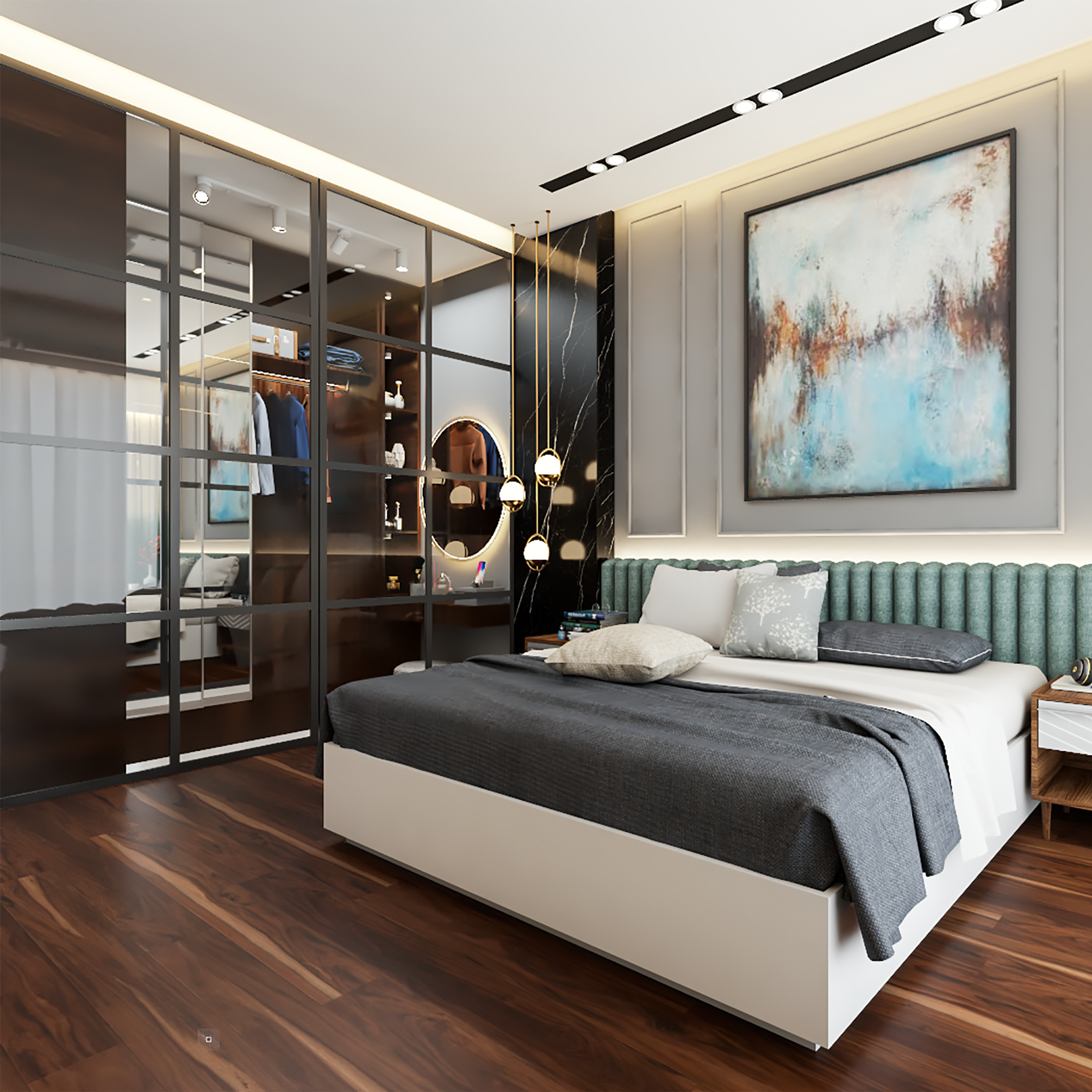 Rustic Themed Convenient Master Bedroom