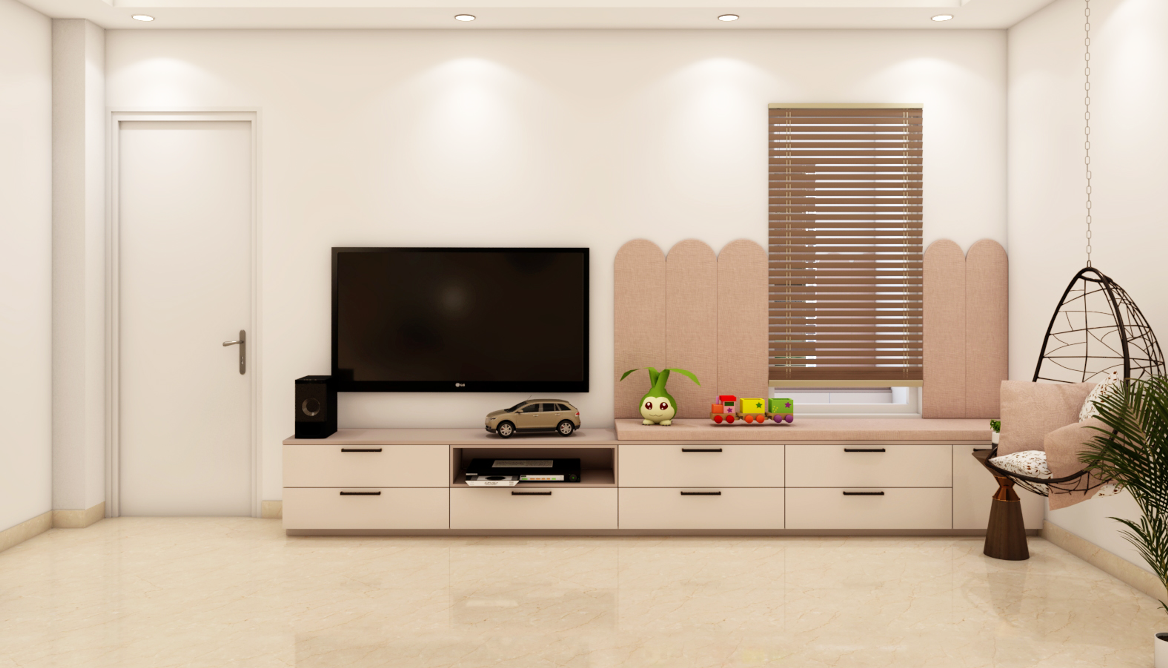 Convenient Elegant Master Bedroom - Livspace