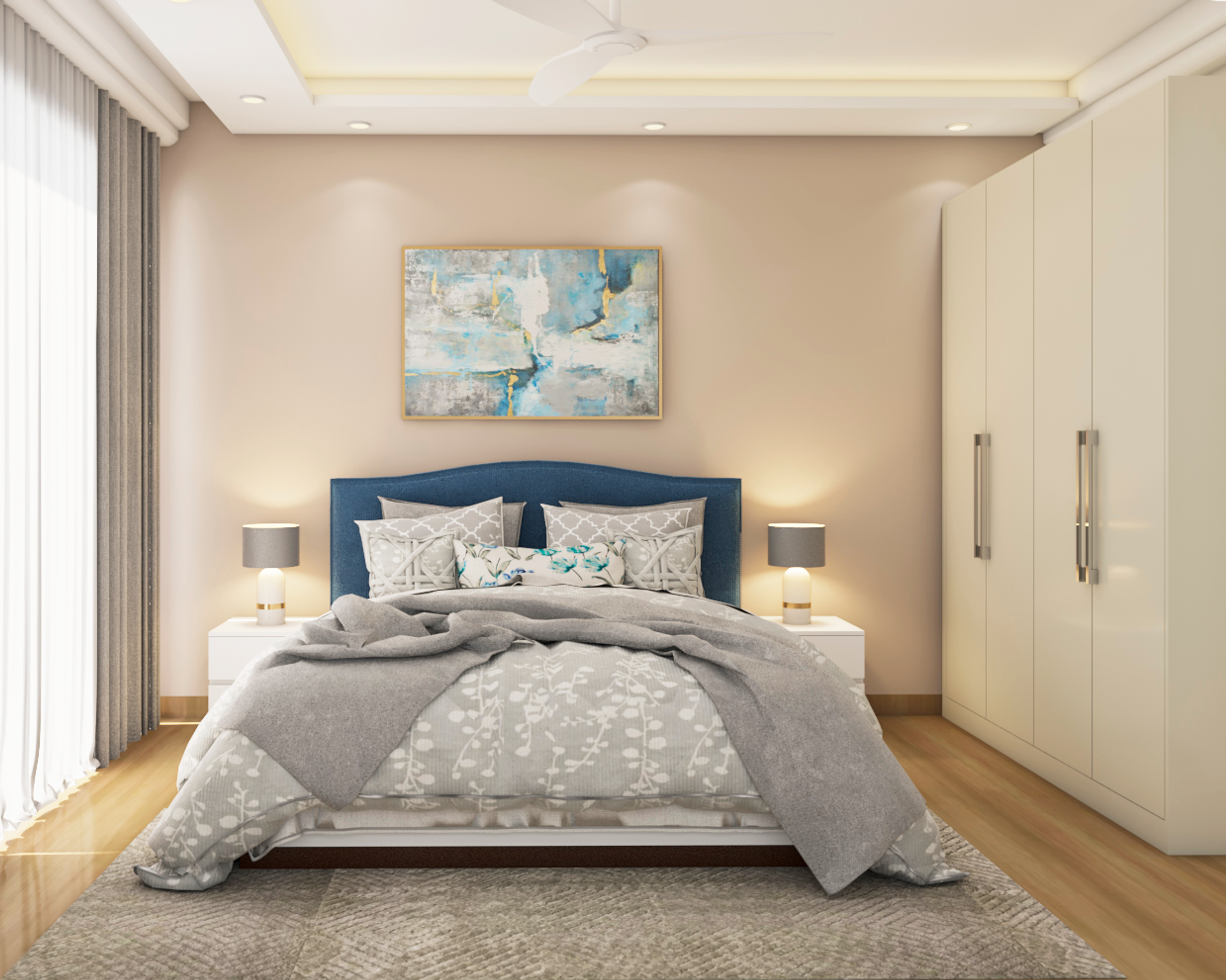 Convenient Subtle Master Bedroom - Livspace