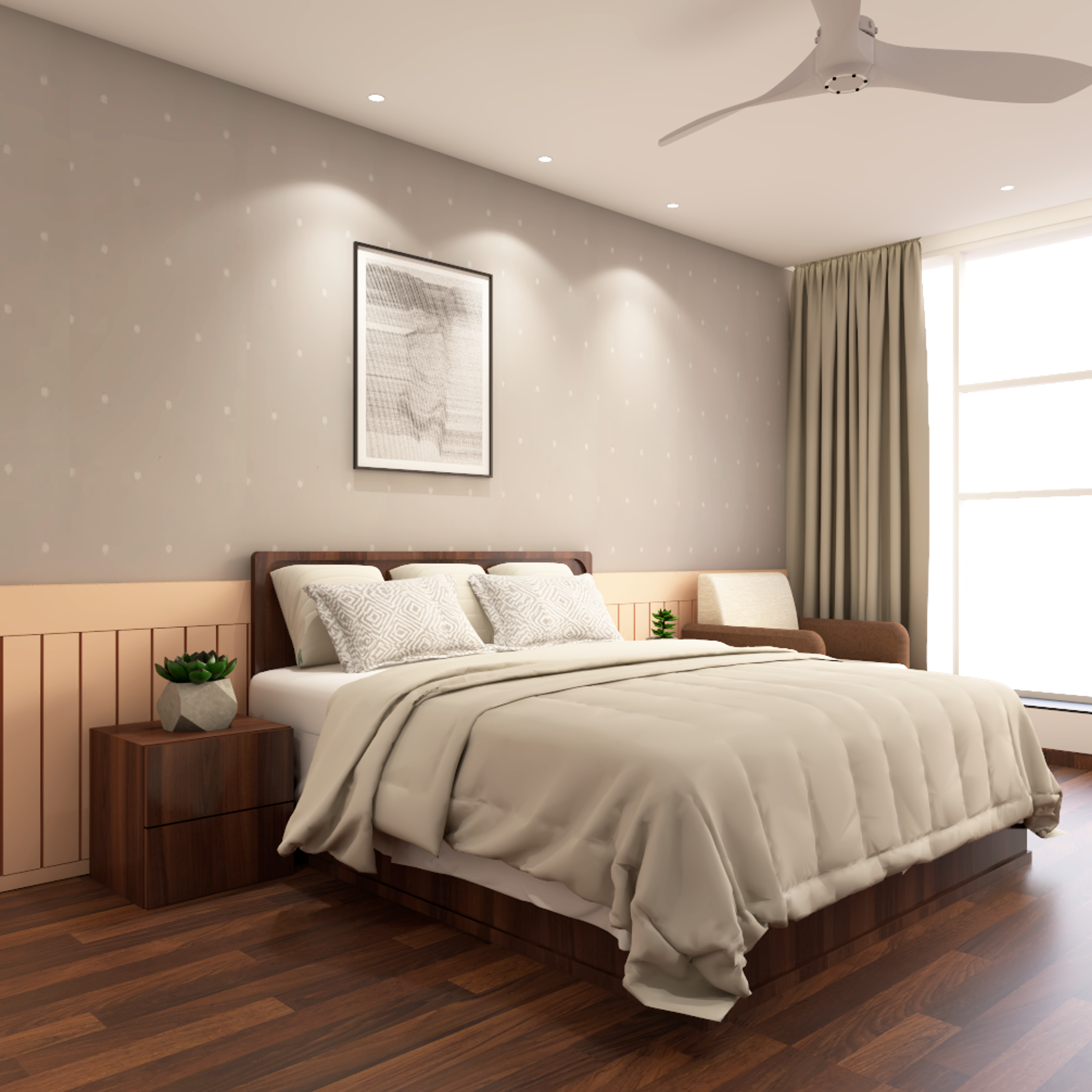 Spacious Convenient Master Bedroom - Livspace