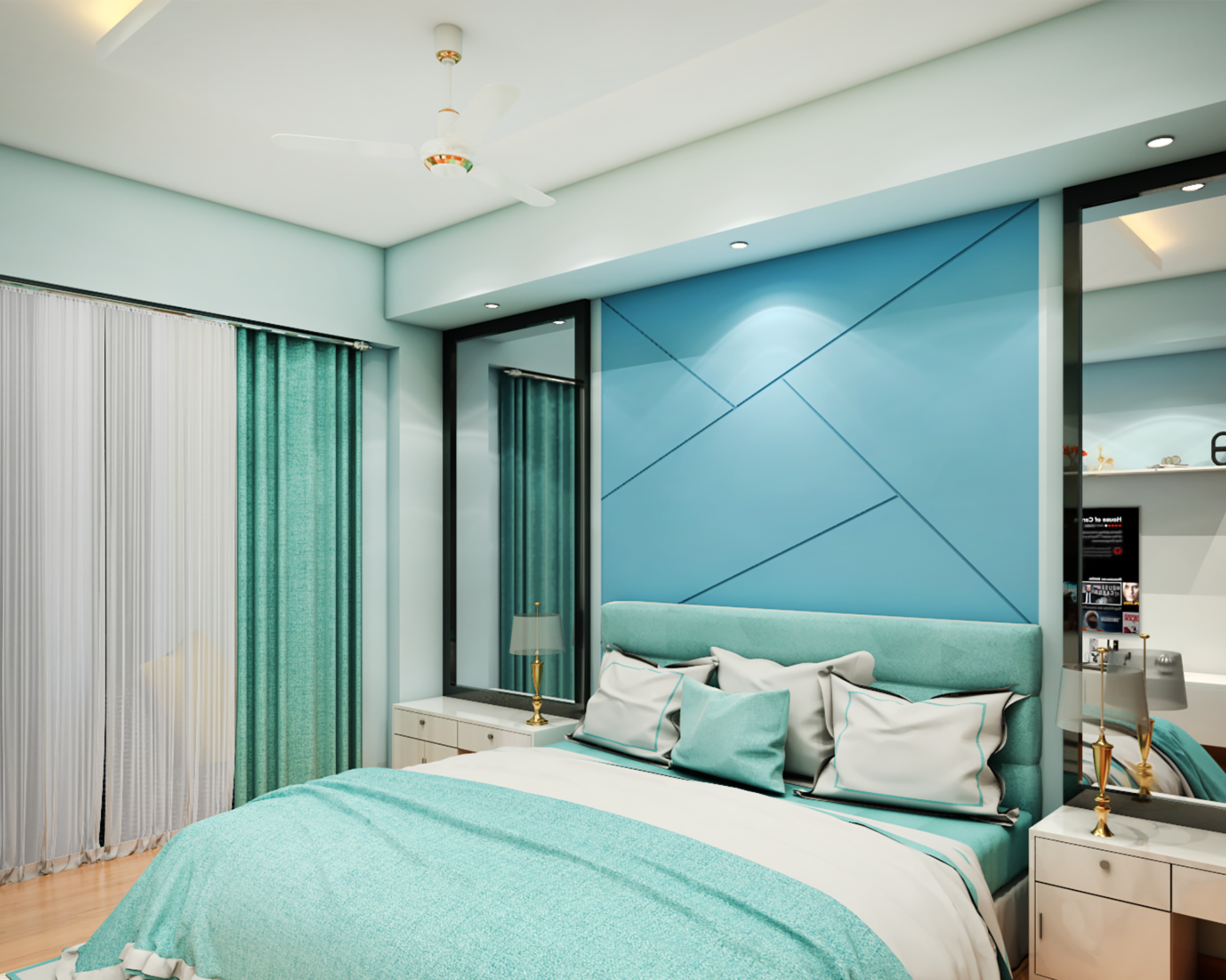 Convenient Contemporary Master Bedroom - Livspace