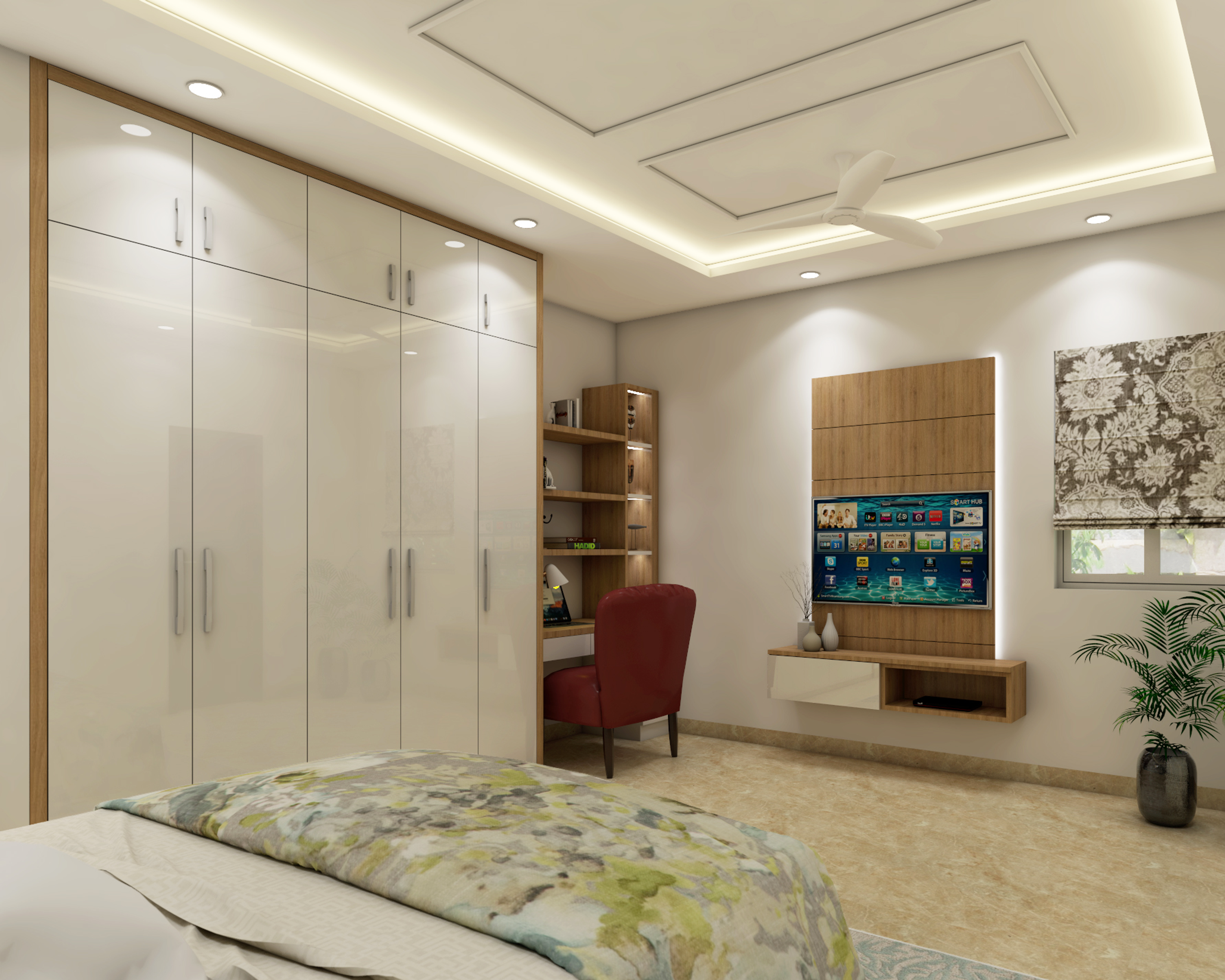 Spacious Simple Master Bedroom - Livspace