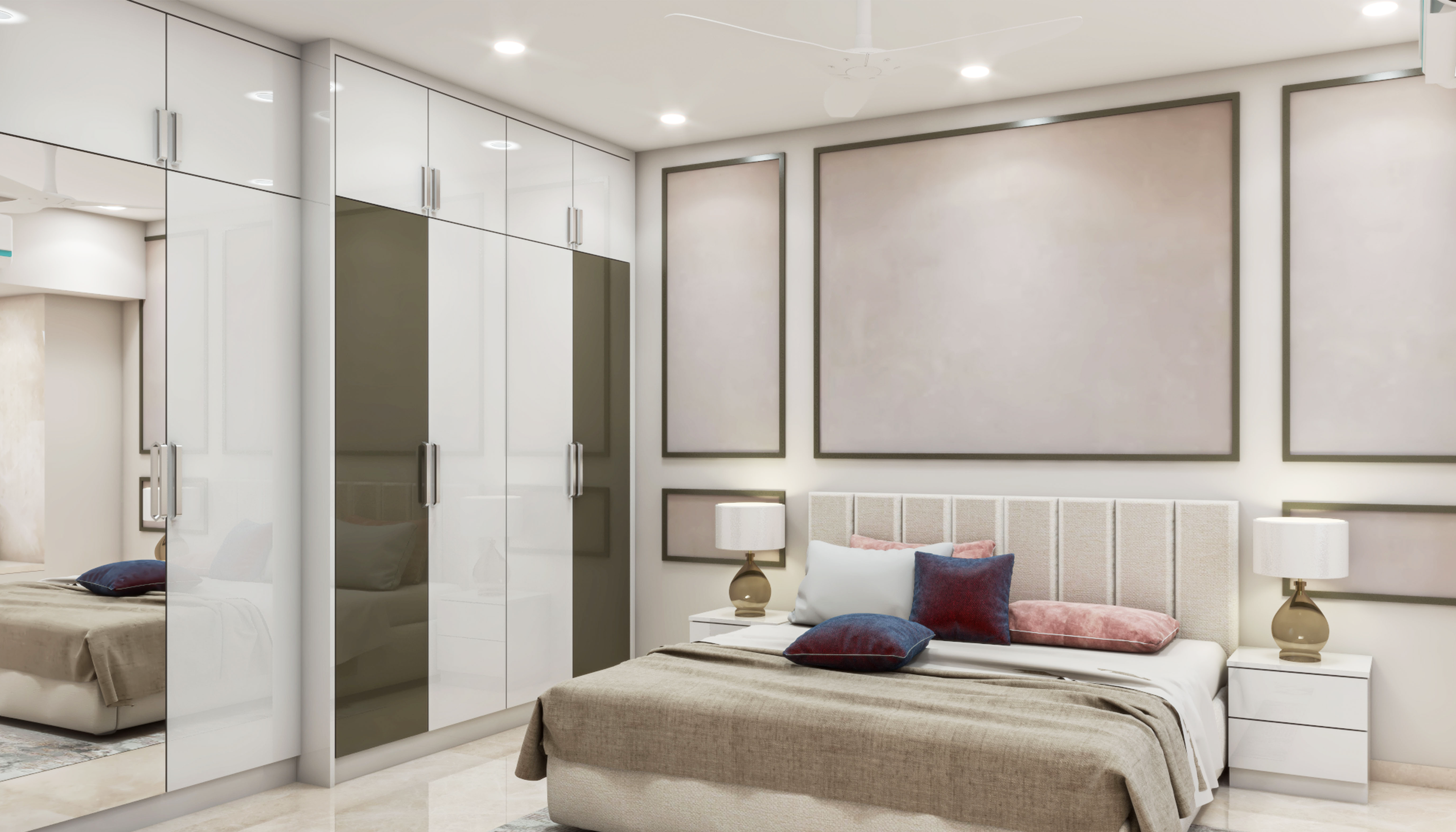 Convenient Subtle Master Bedroom - Livspace