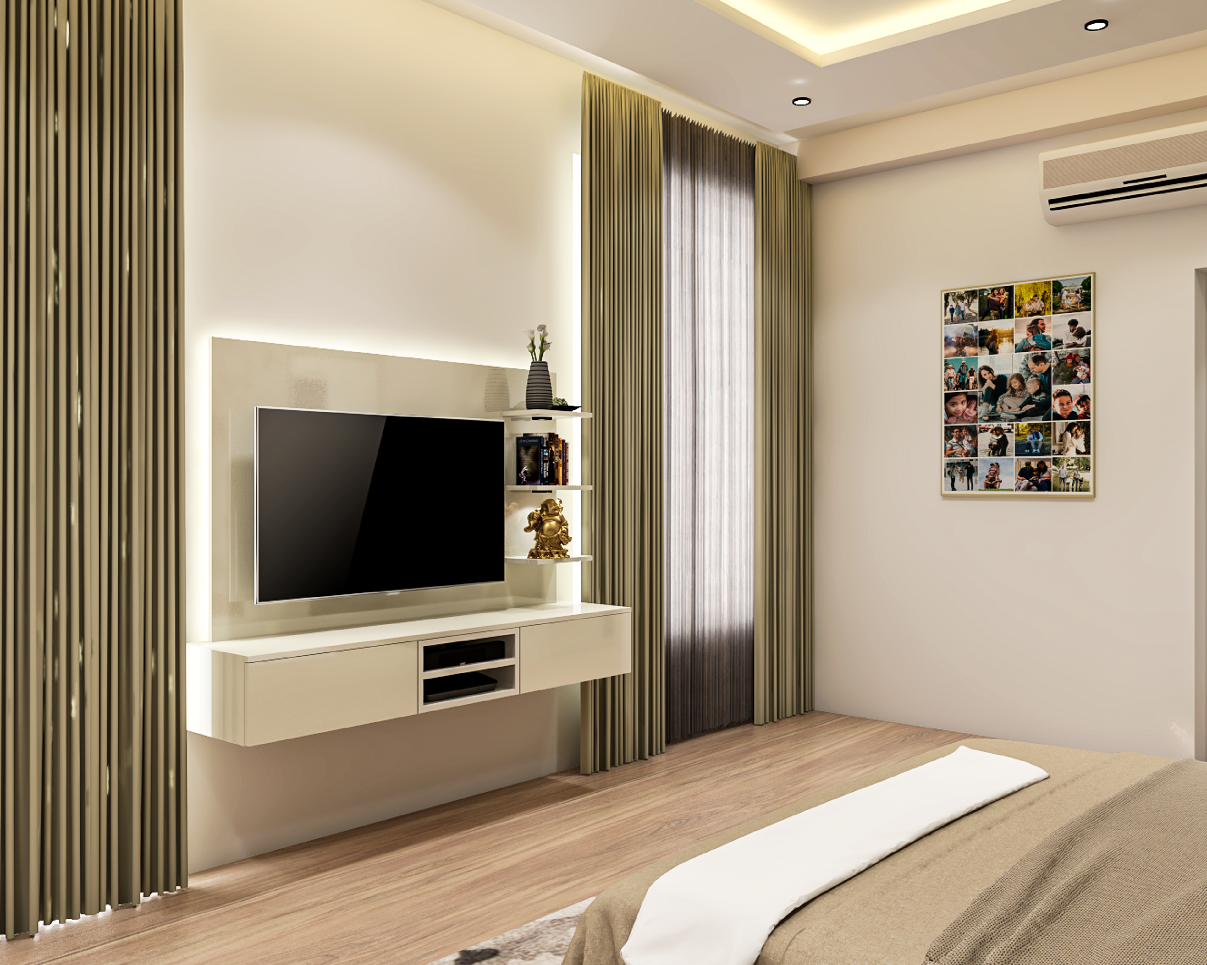 Classic Bright Bedroom - Livspace