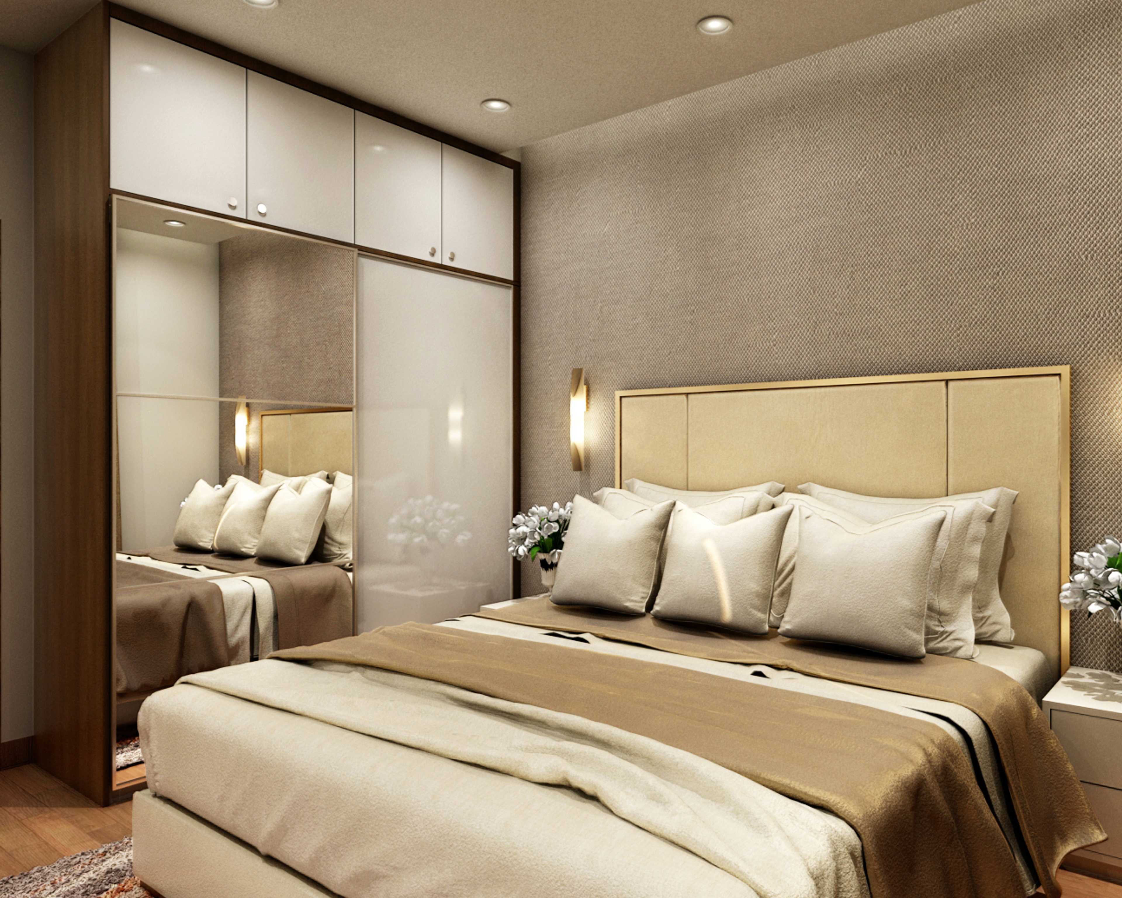 Stylish Glamorous Bedroom - Livspace