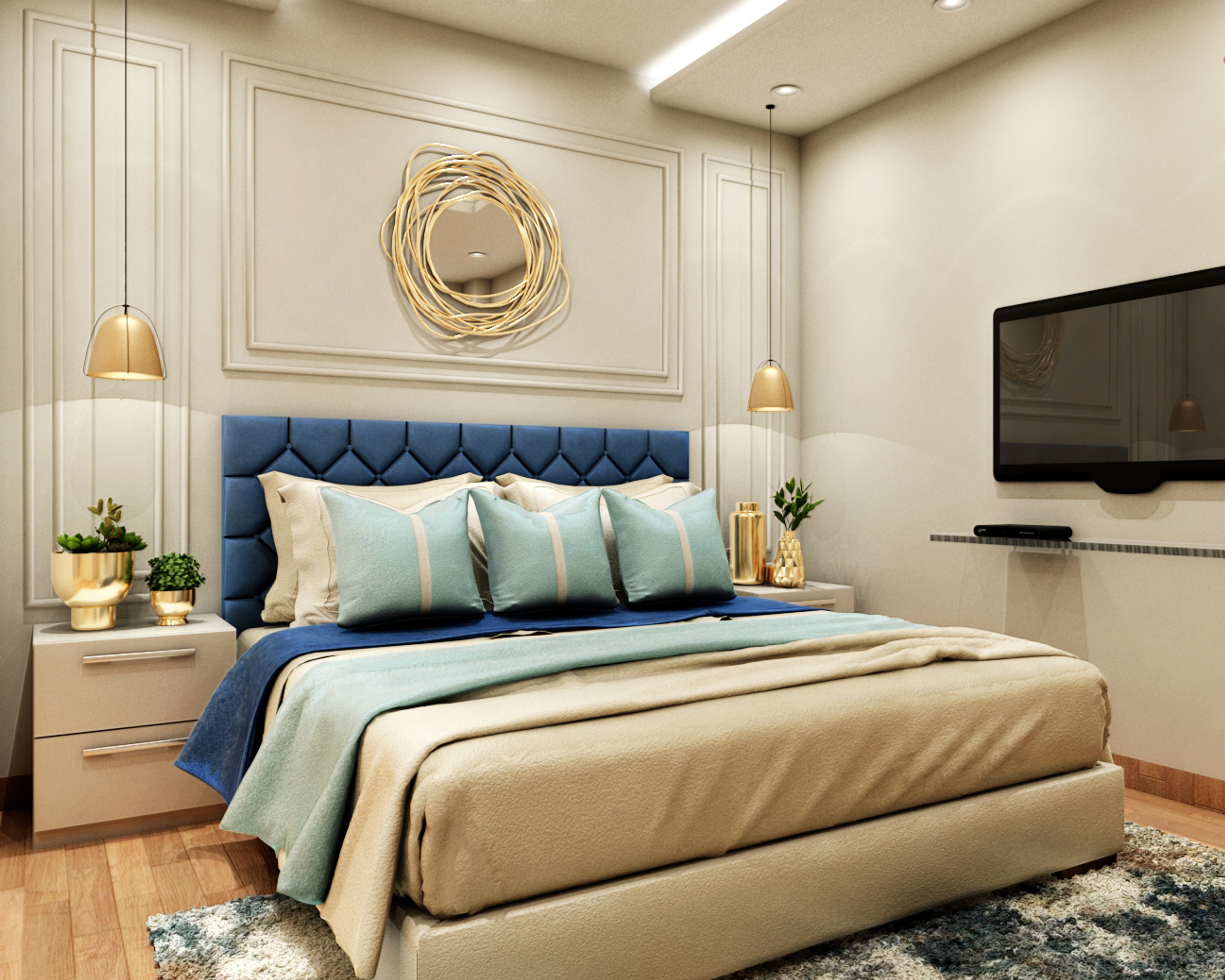Contemporary Style Compact Bedroom