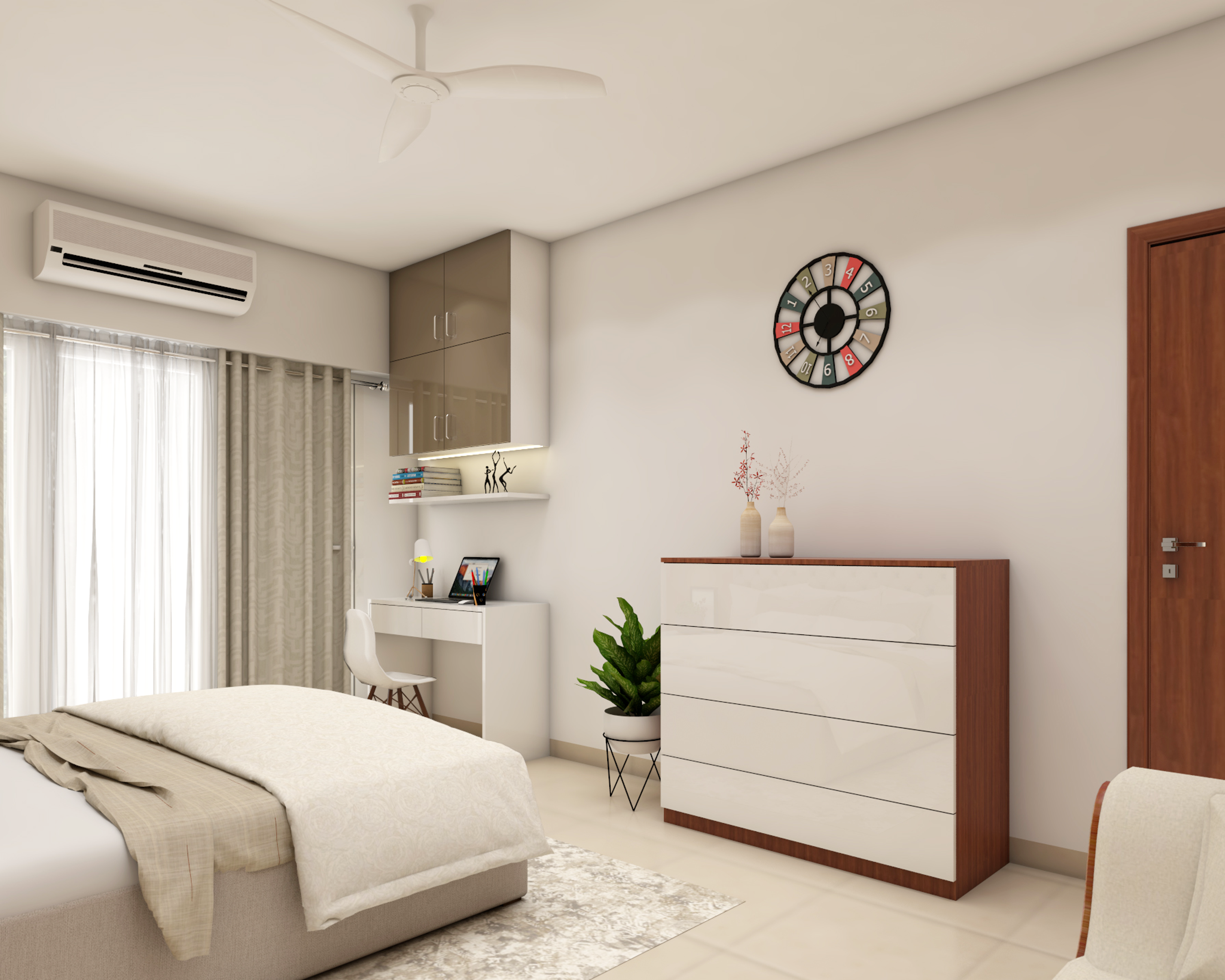 Minimal Spacious Bedroom - Livspace