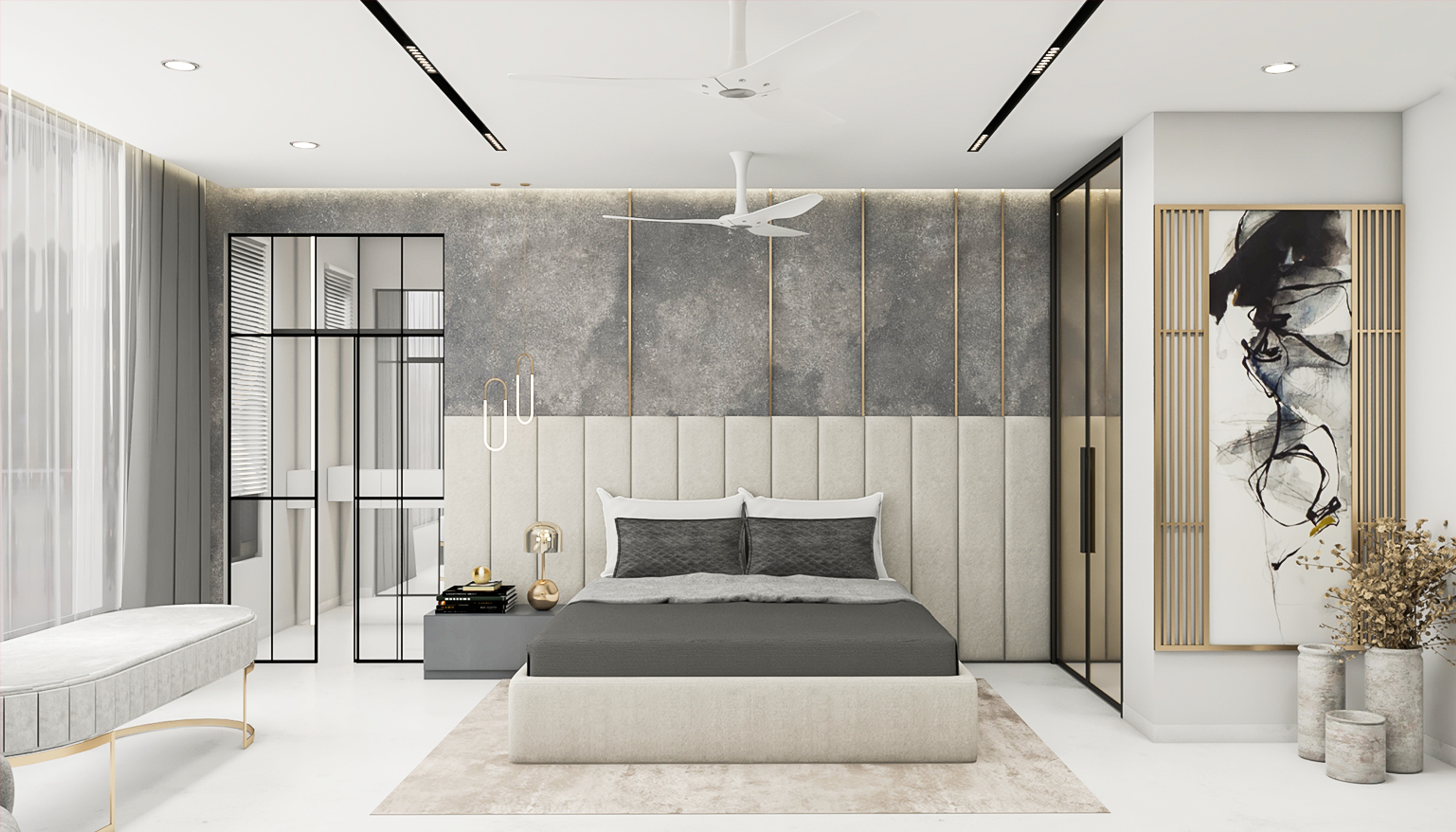 Rustic Spacious Master Bedroom - Livspace