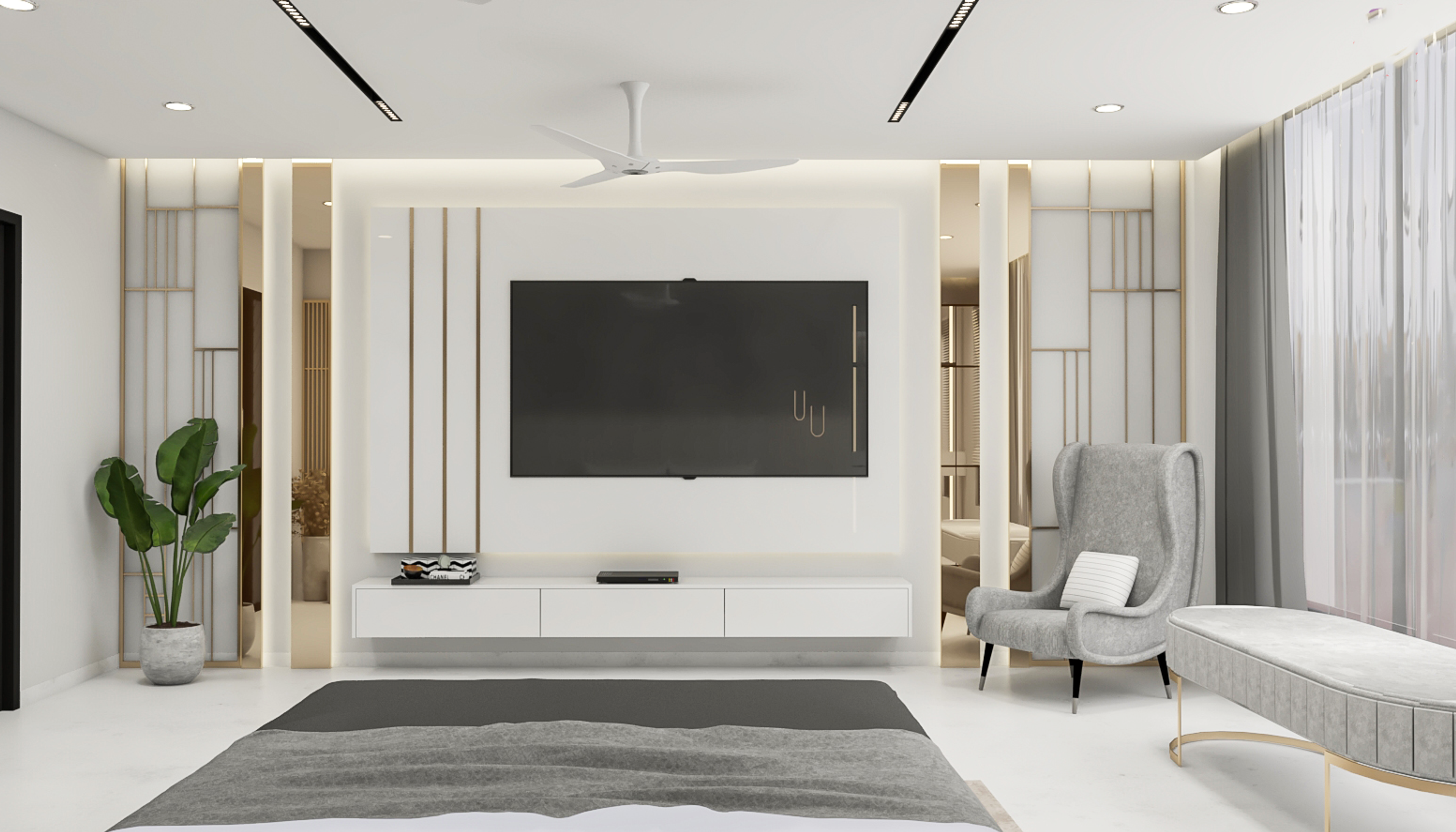 Rustic Spacious Master Bedroom - Livspace