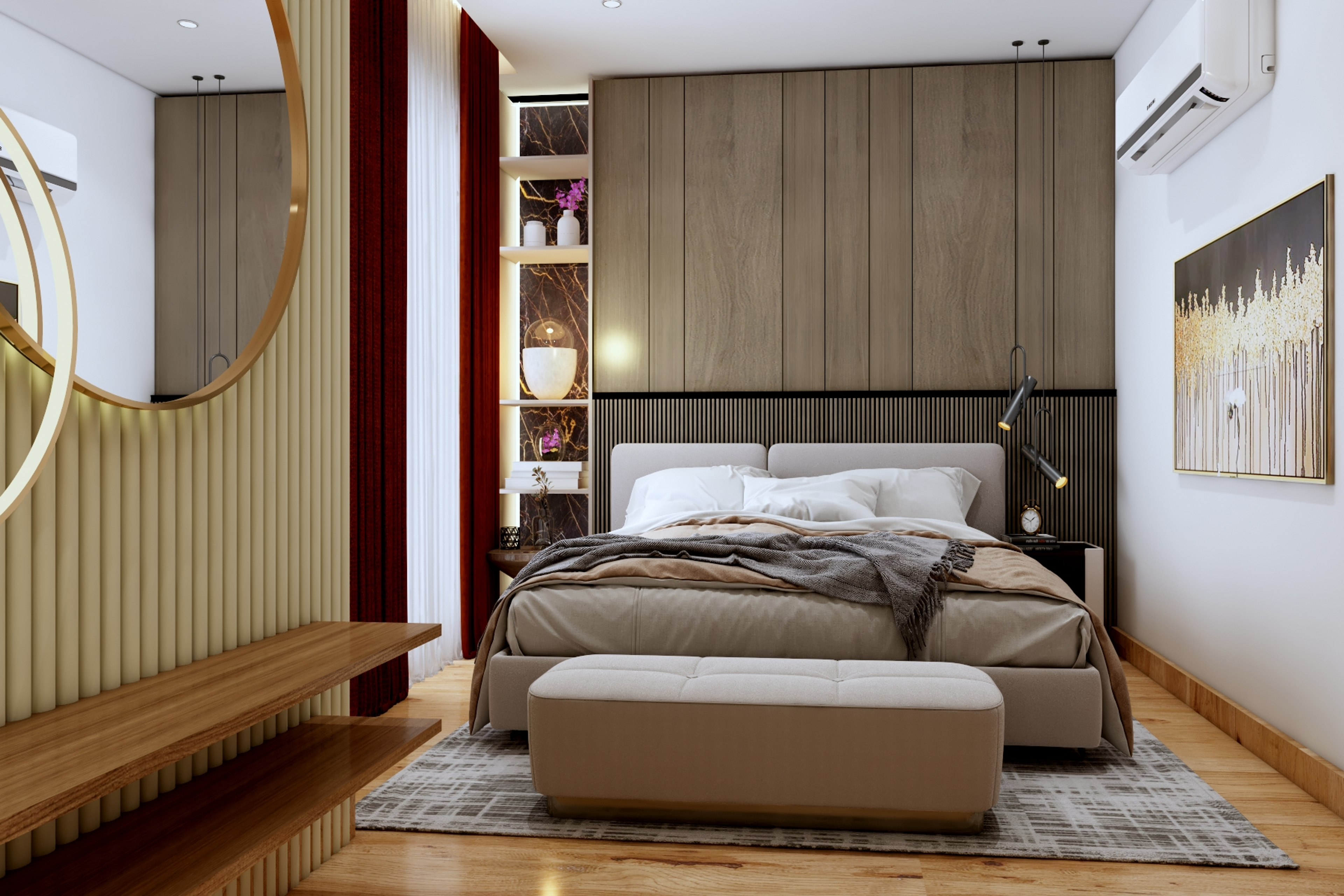Contemporary Compact Master Bedroom