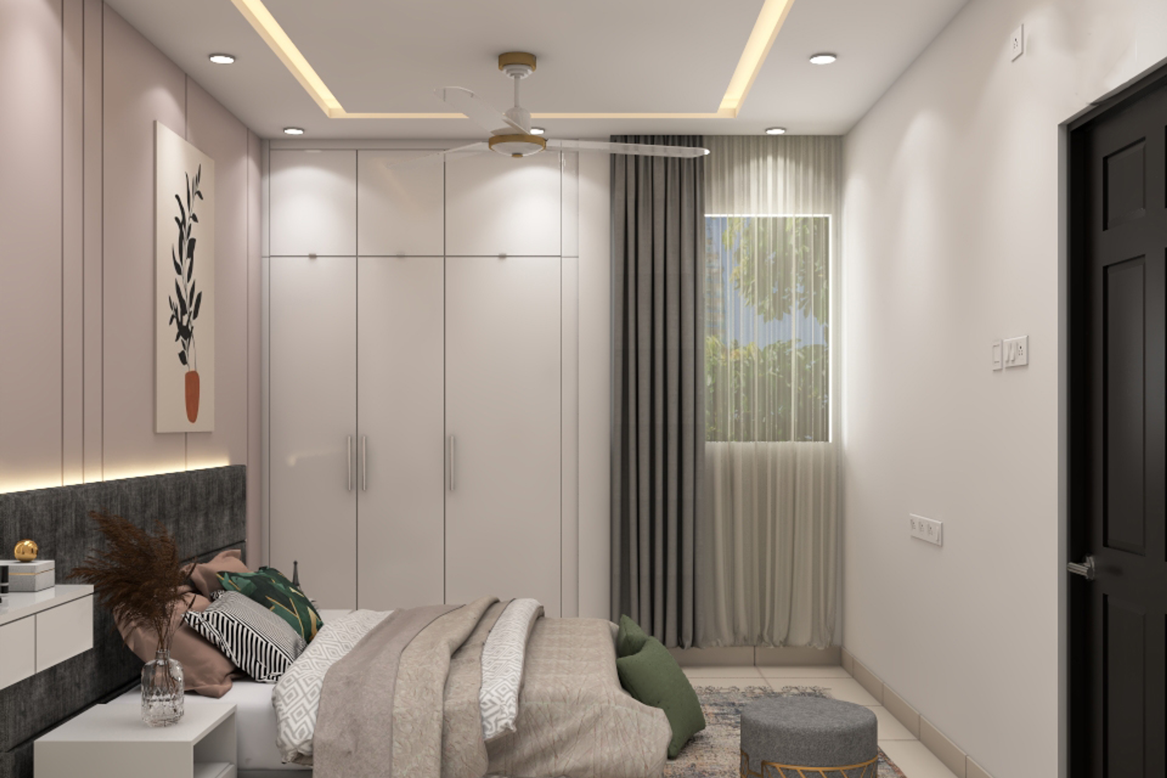 Spacious Modern Themed Master Bedroom - Livspace