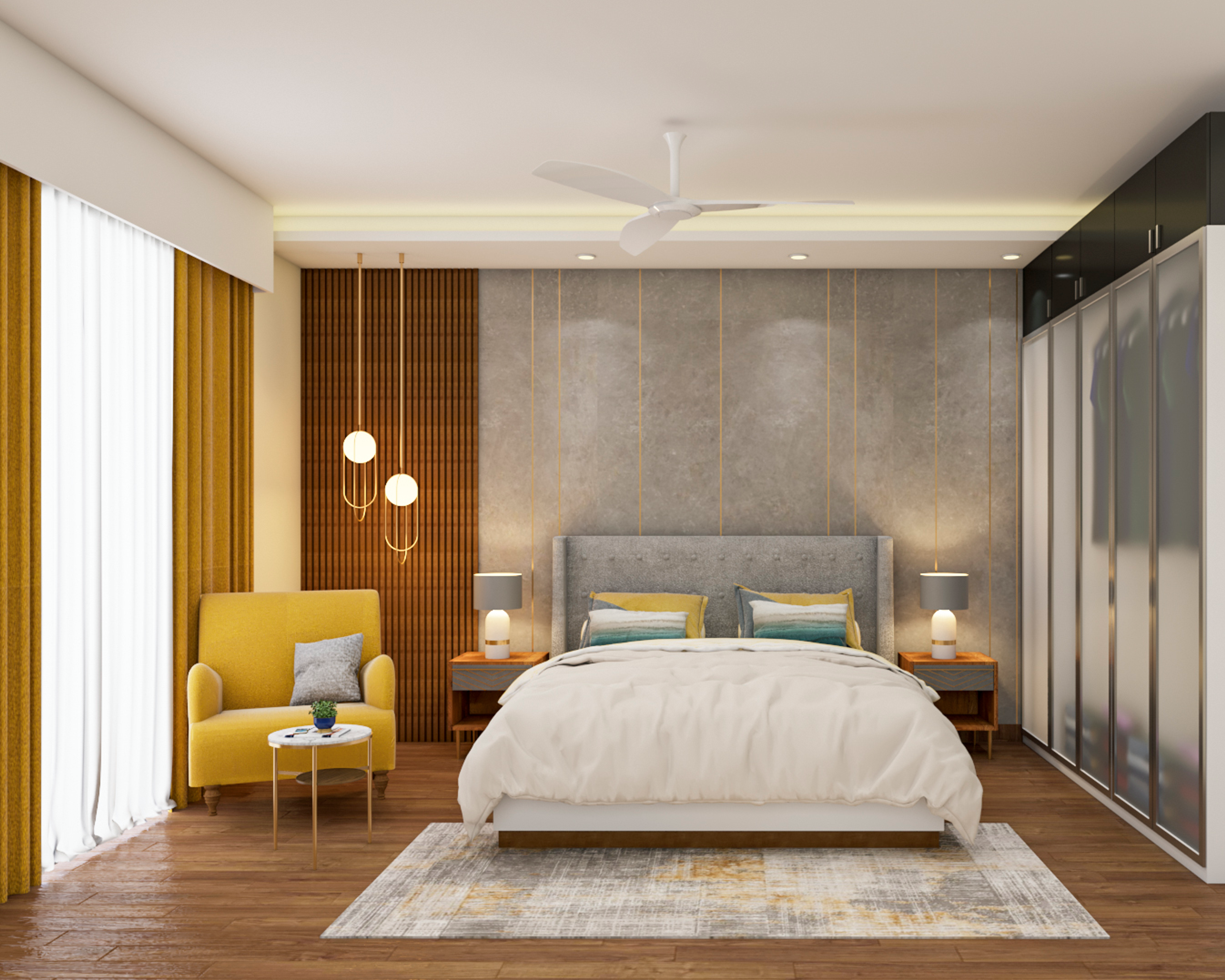 Contemporary Style Spacious Bedroom