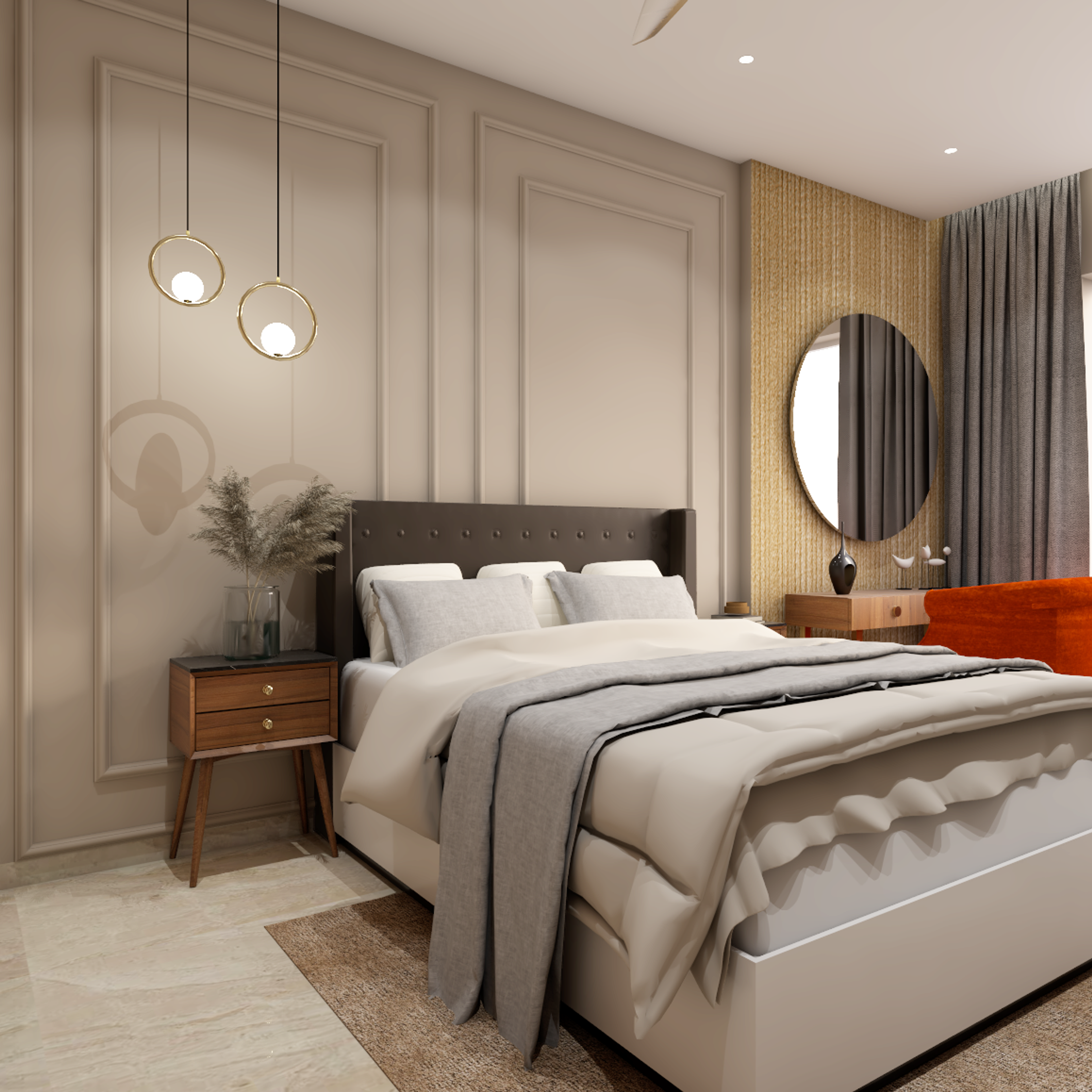 Contemporary Style Spacious Bedroom