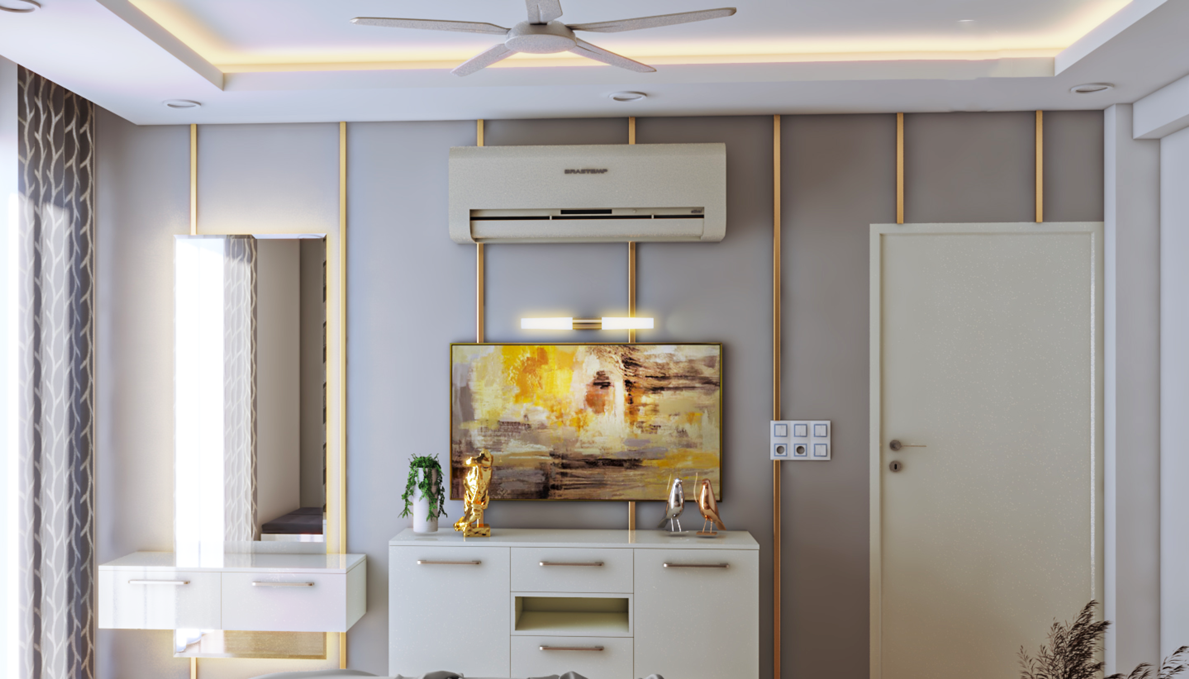 Contemporary Style Spacious Master Bedroom