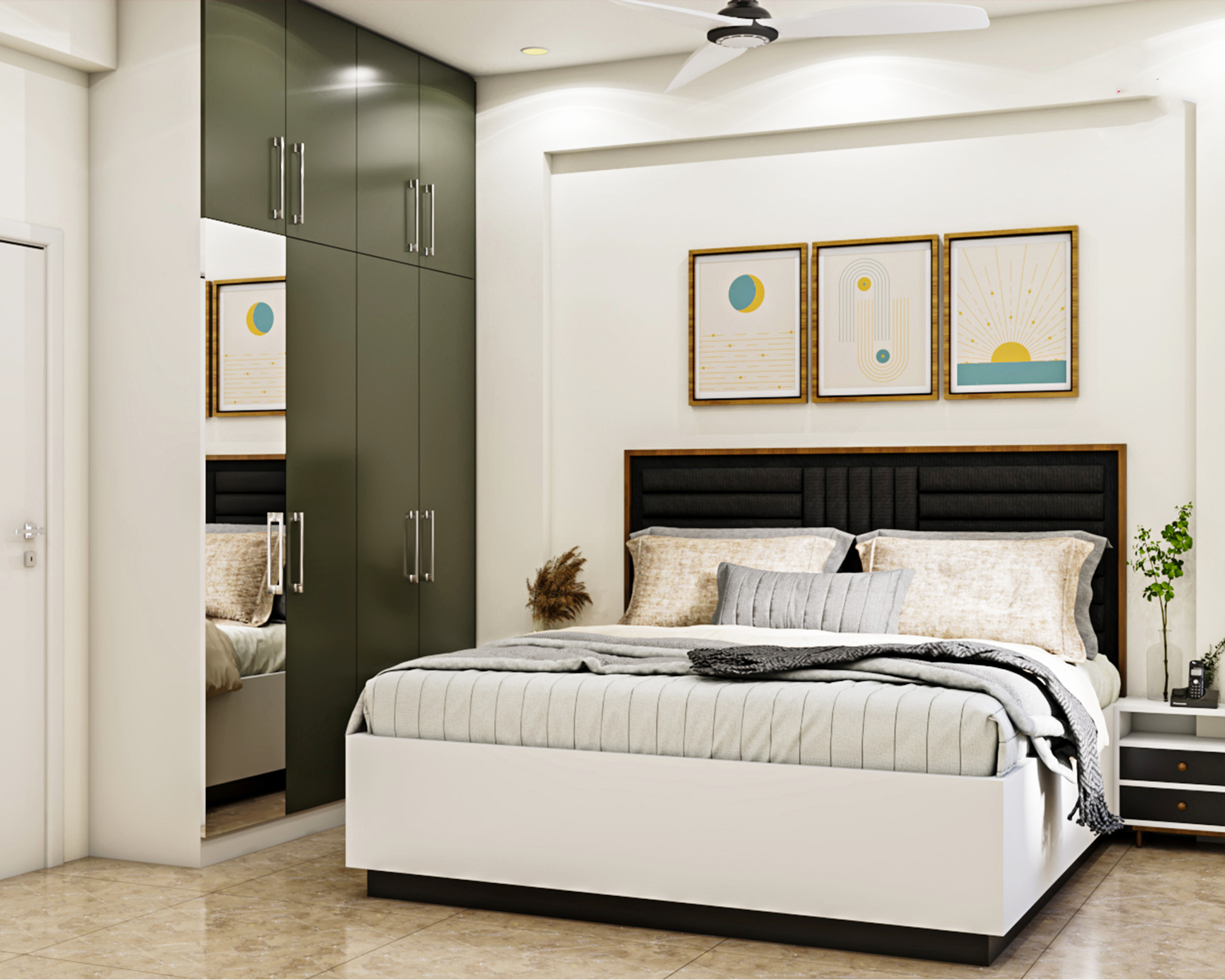 Modern Style Compact Master Bedroom