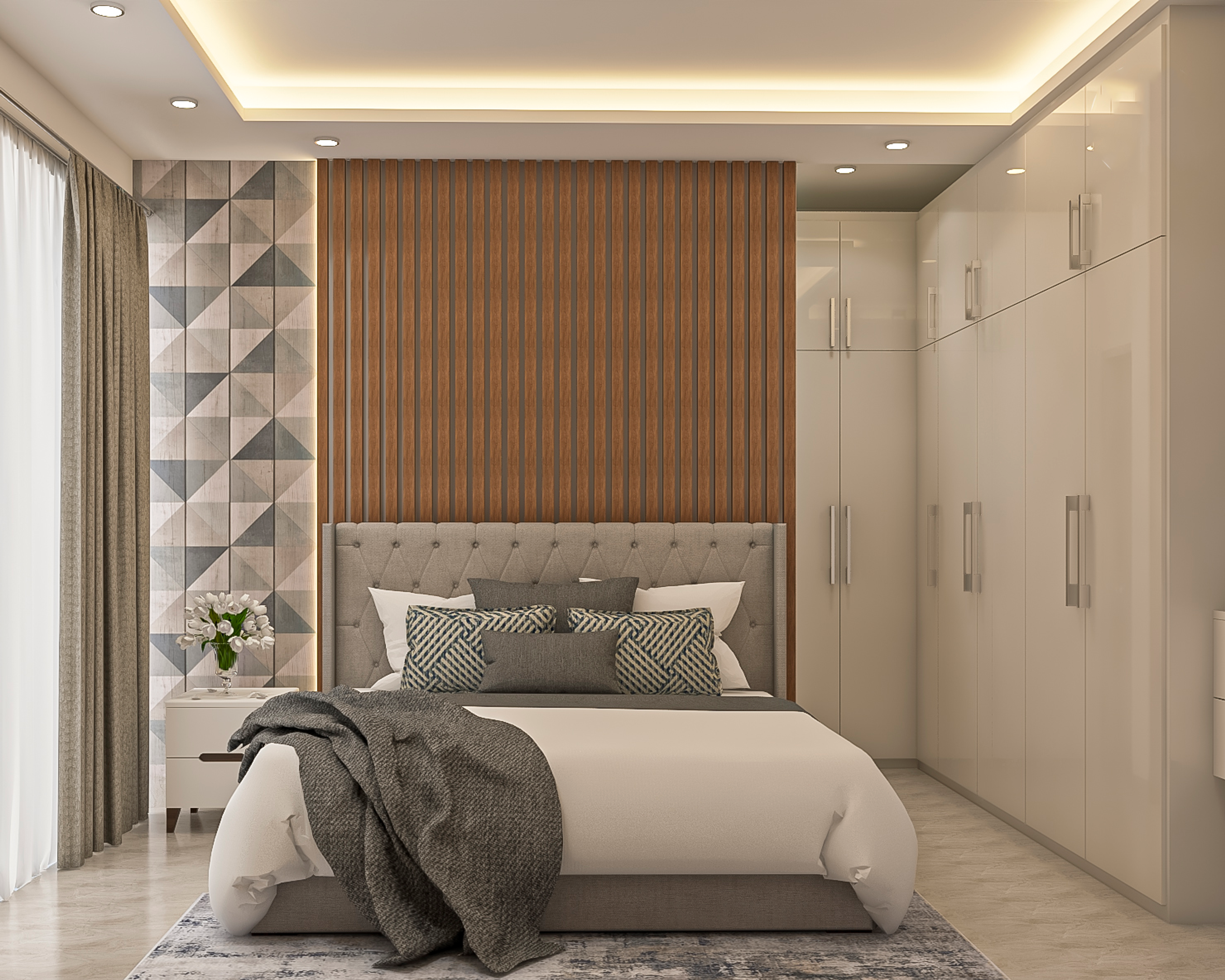 Modern Theme Compact Master Bedroom