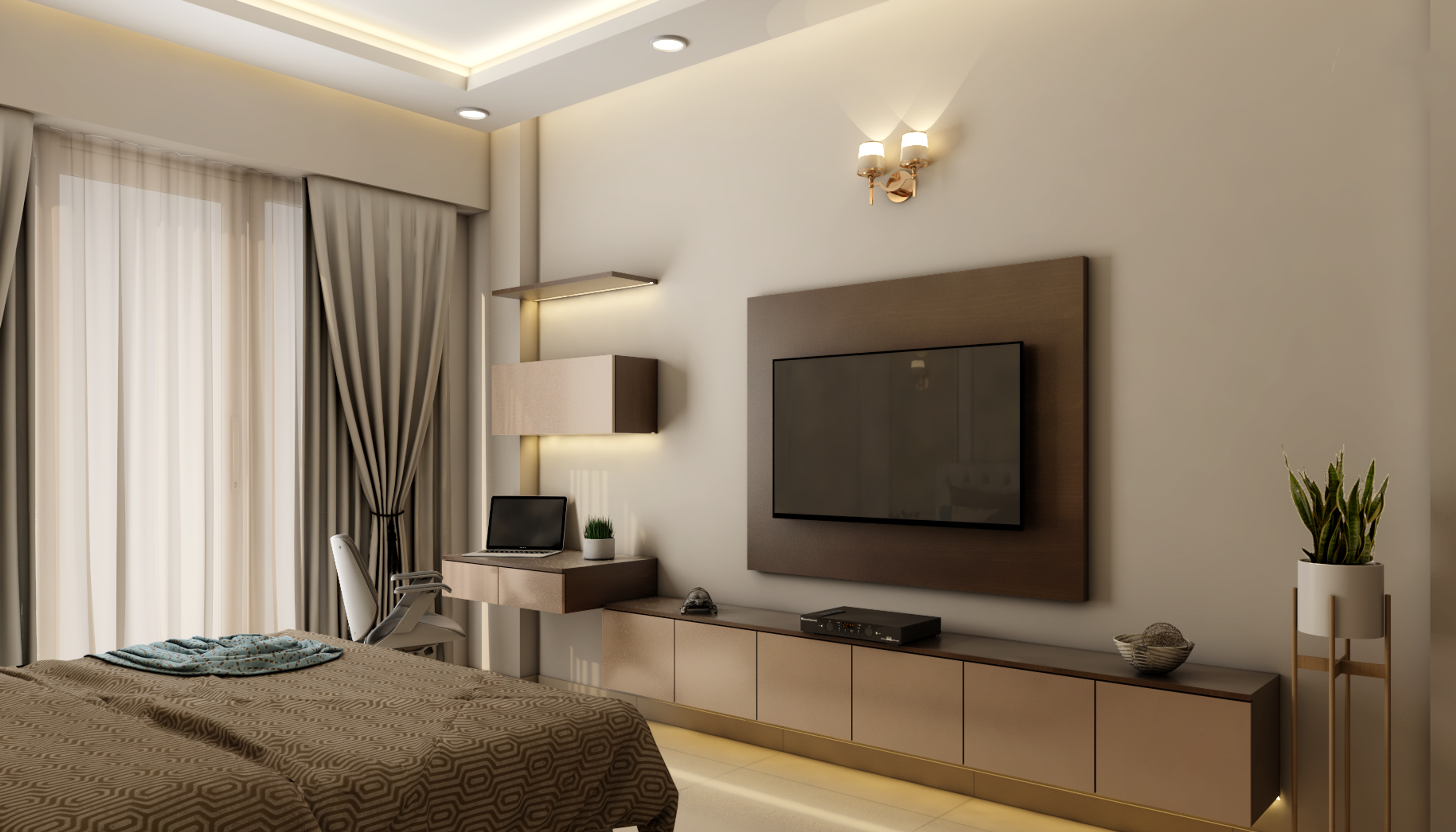 Classic Master Bedroom - Livspace