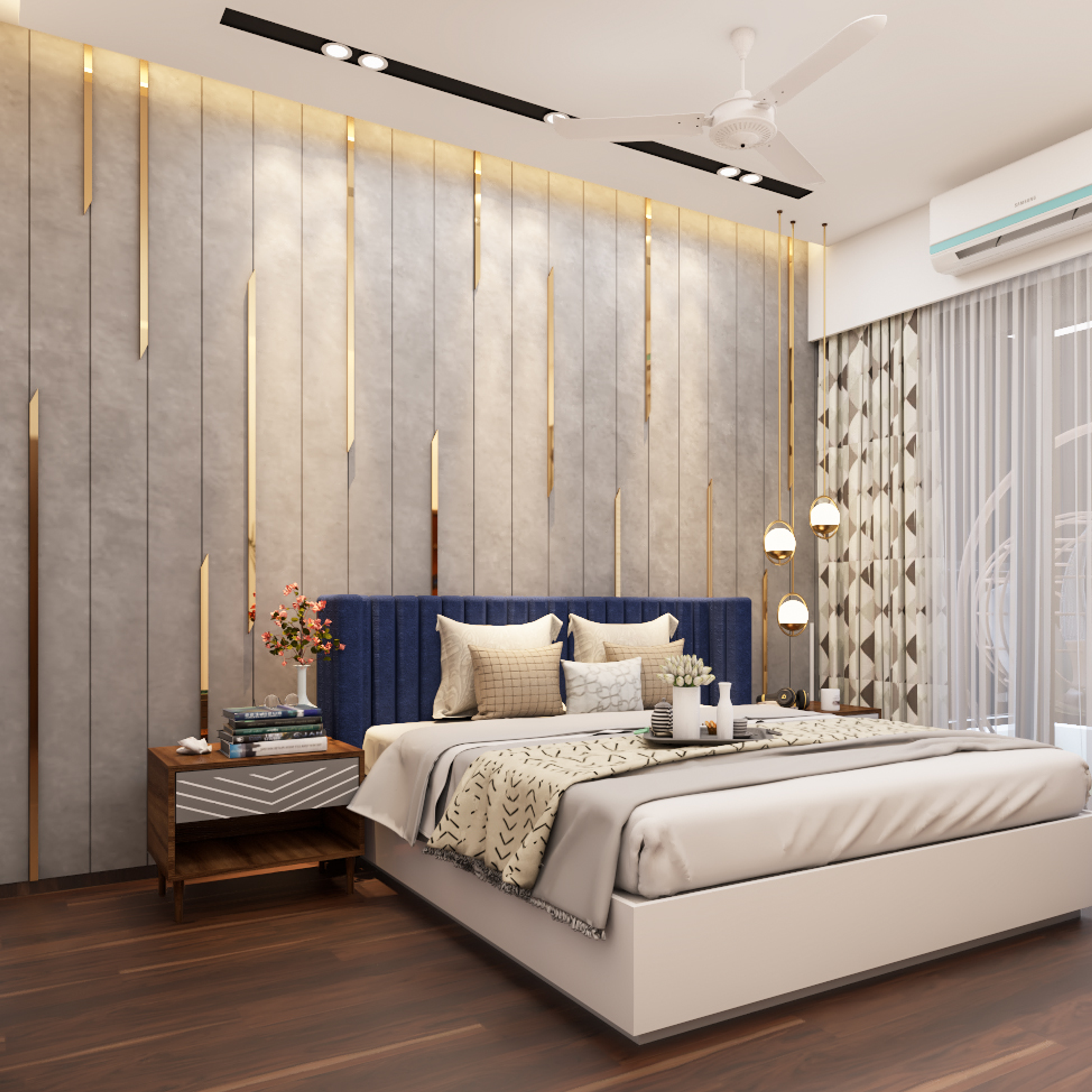 Contemporary Style Spacious Master Bedroom
