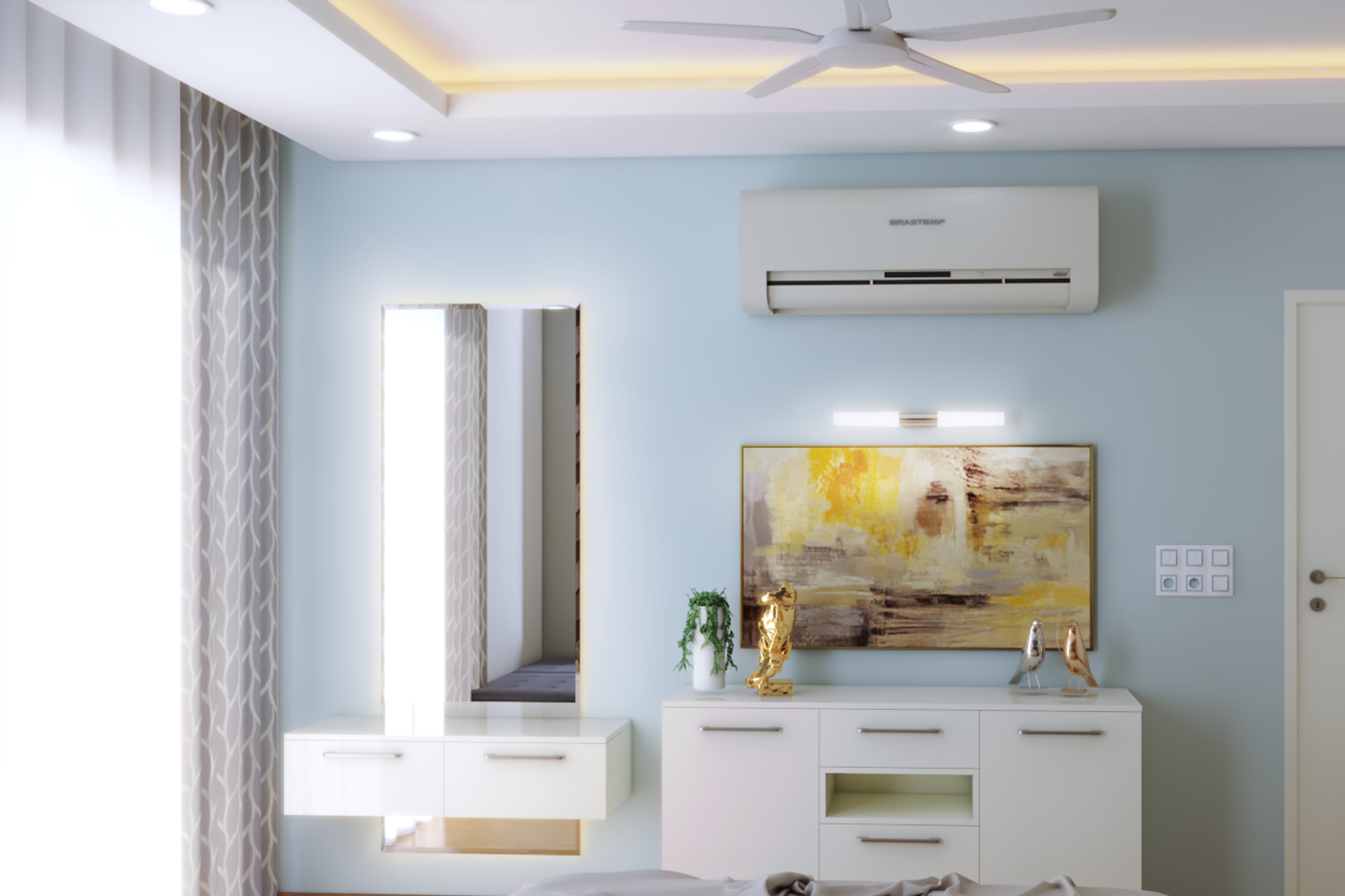 Modern Spacious Master Bedroom - Livspace