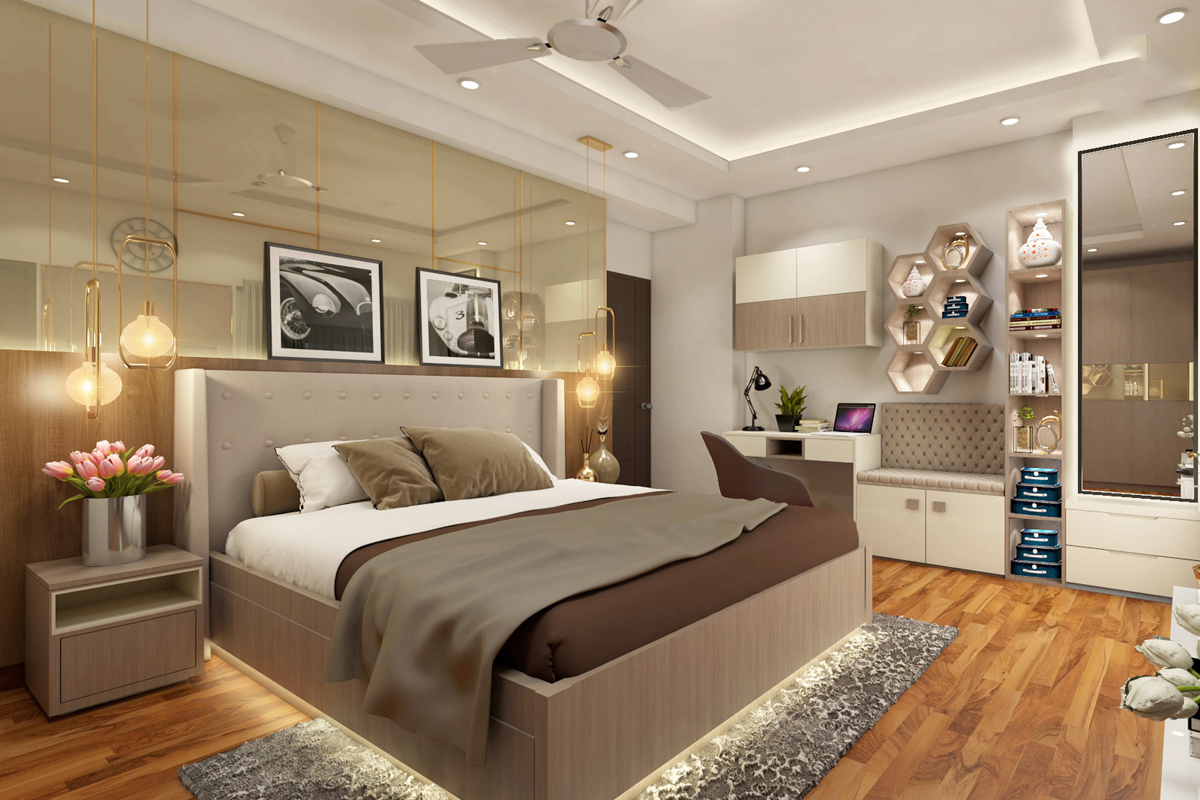Contemporary Style Spacious Master Bedroom