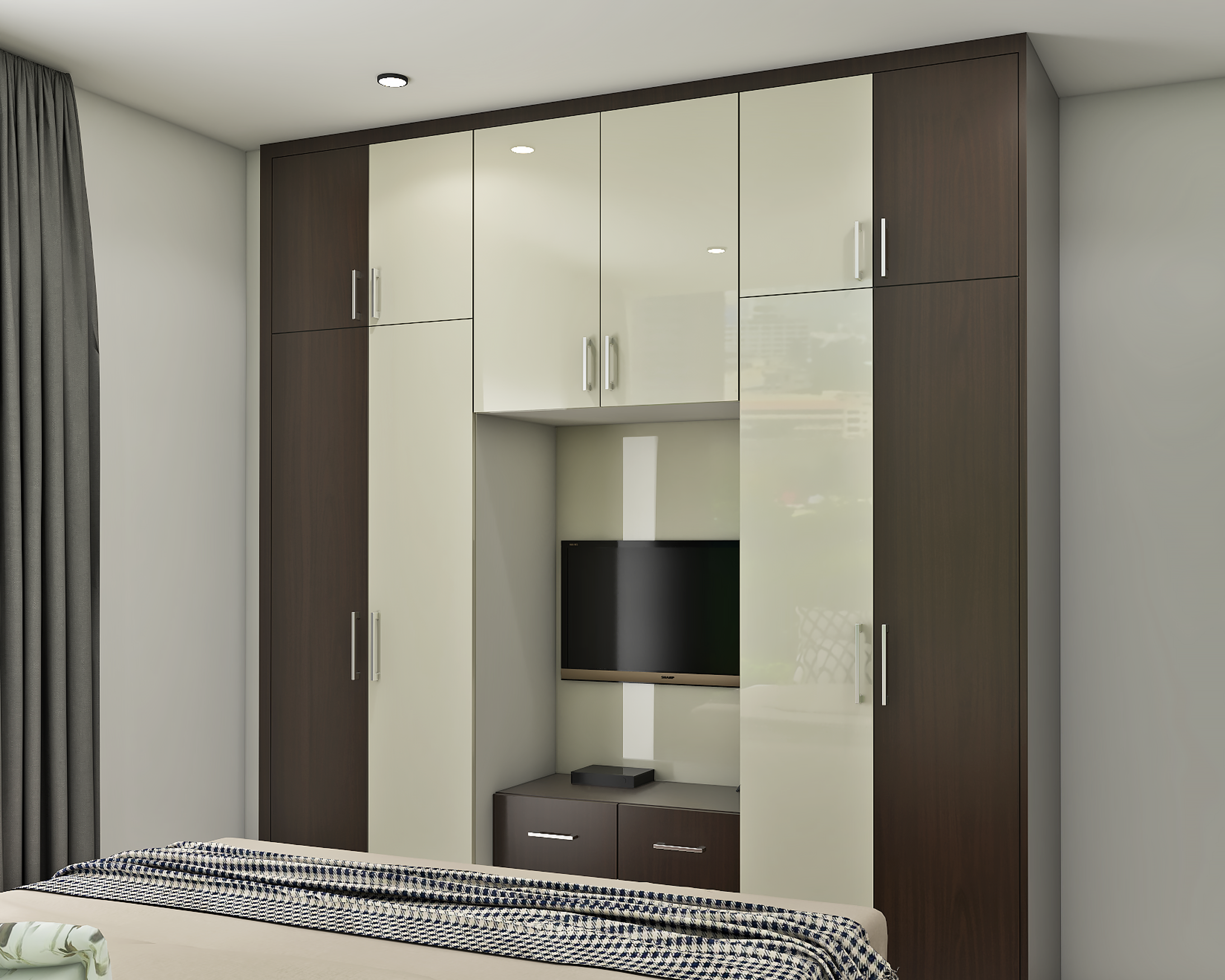 Modern Spacious Master Bedroom - Livspace