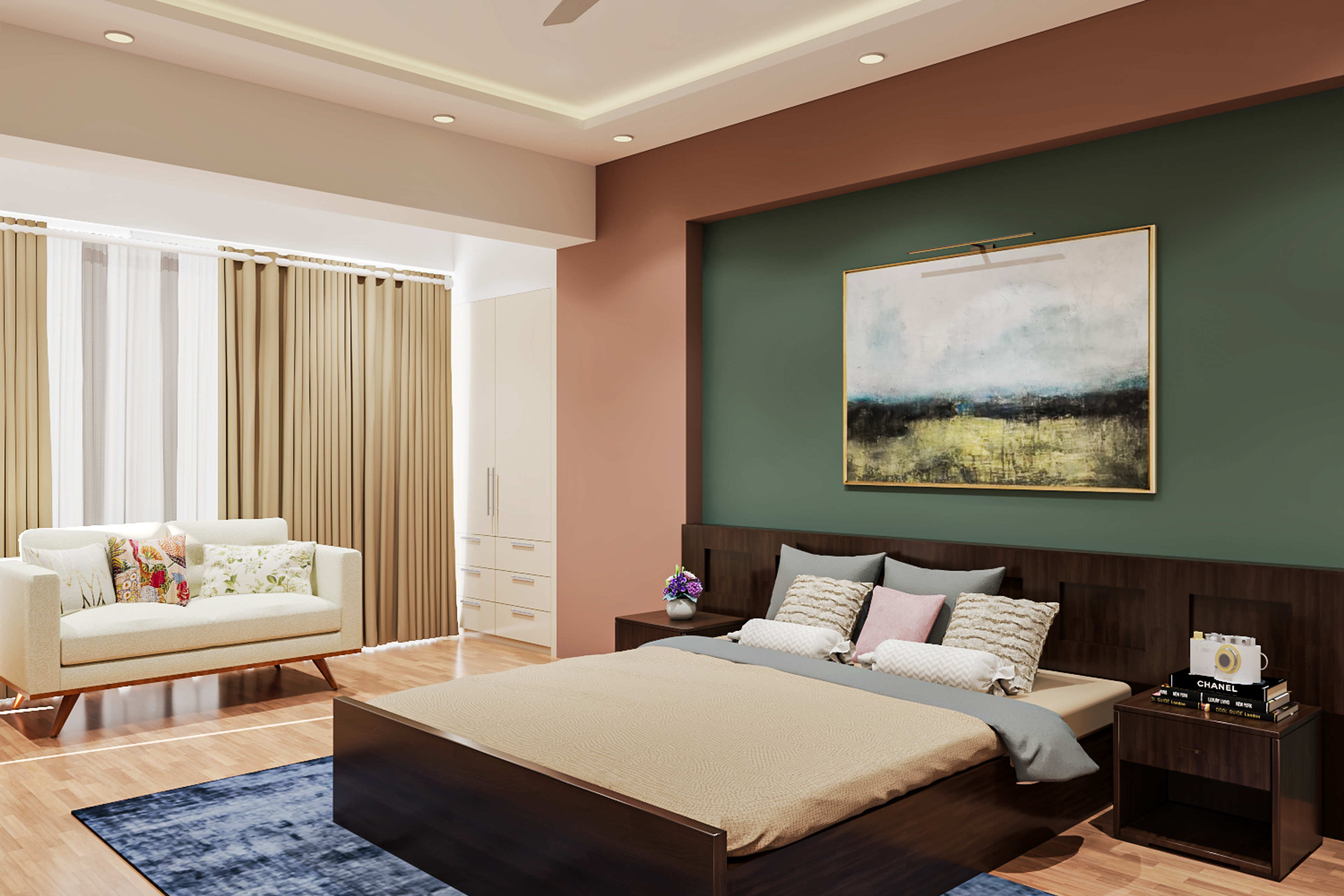 Modern Theme Spacious Master Bedroom