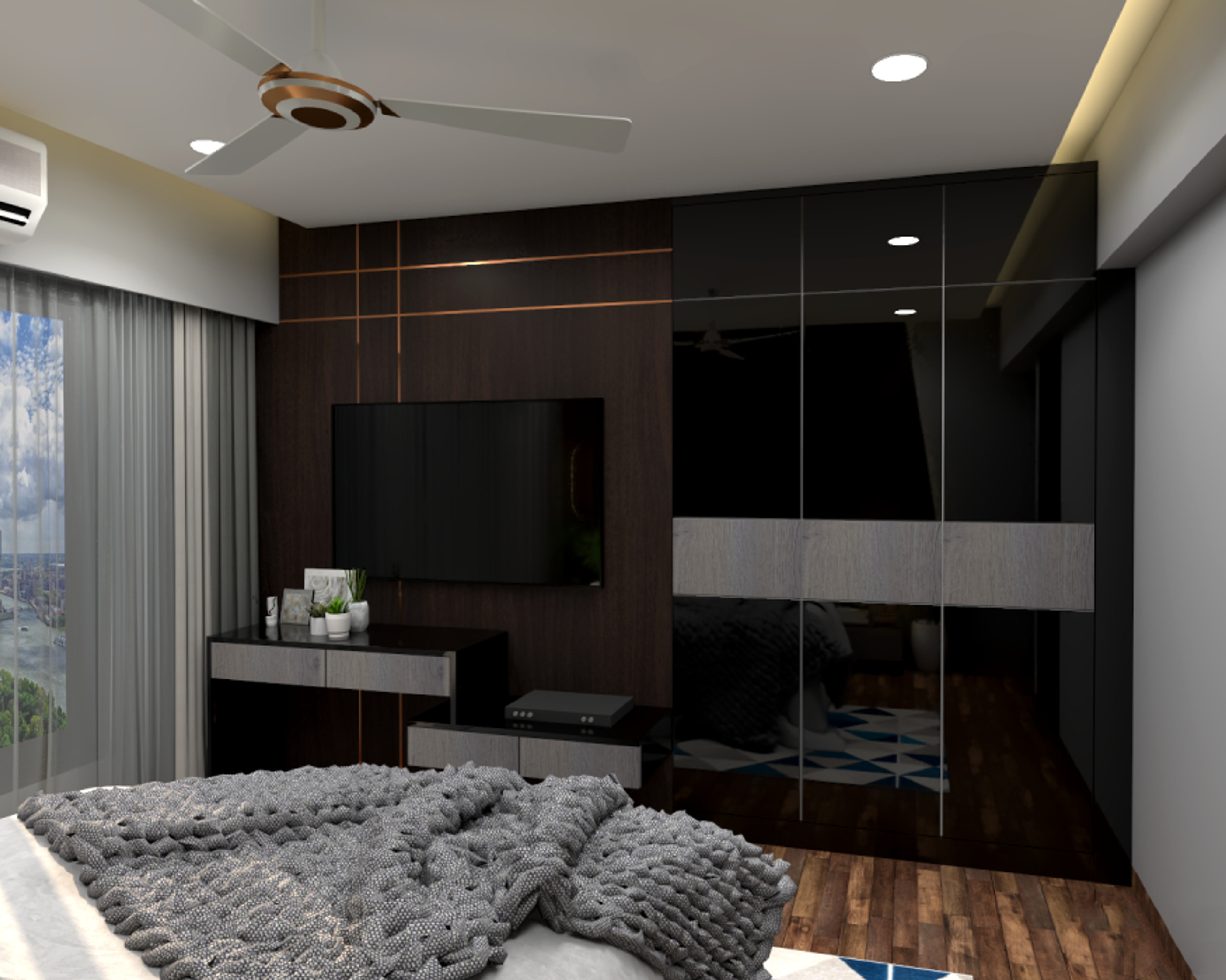 Modern Themed Spacious Master Bedroom