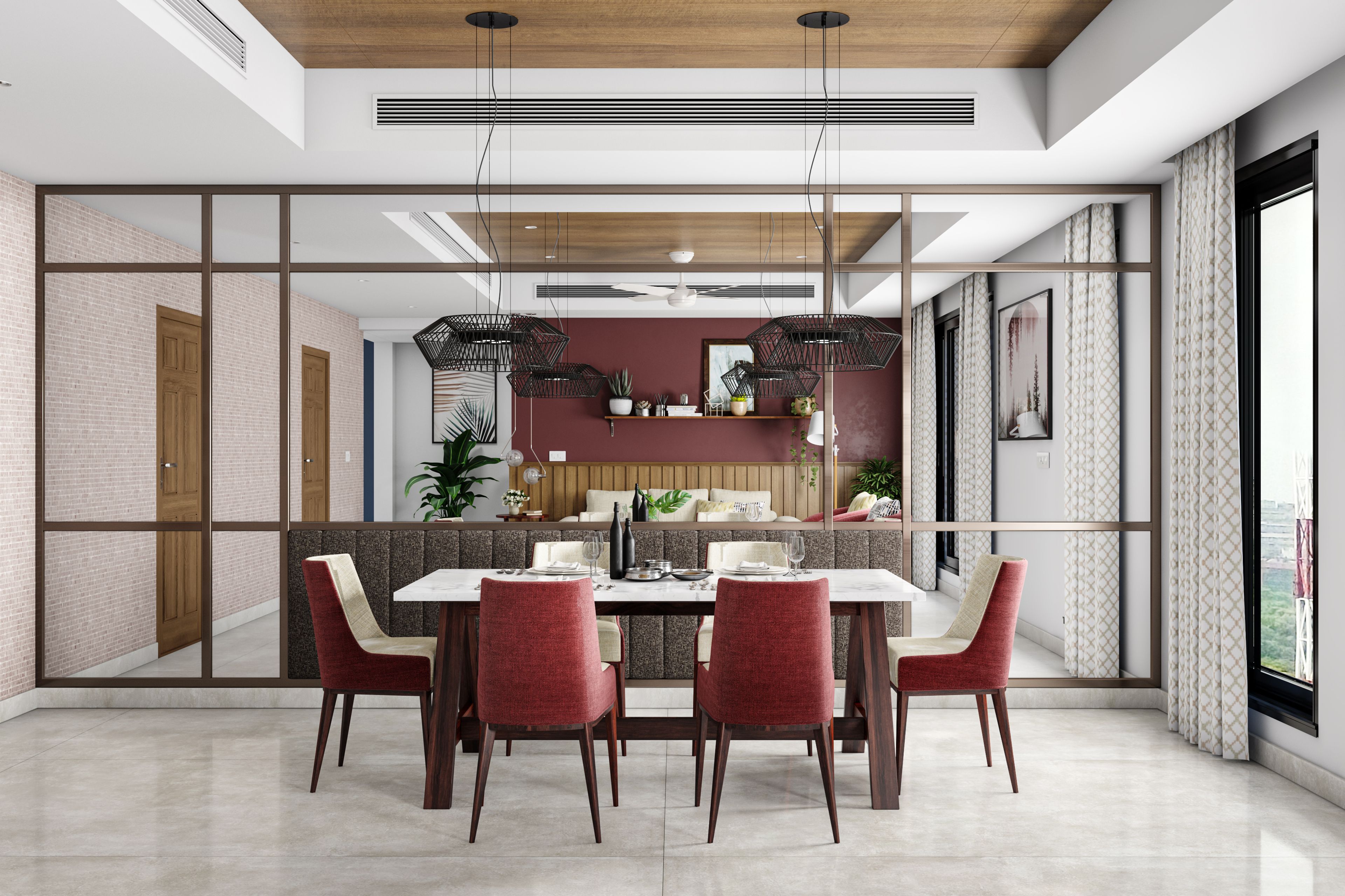 Spacious Six-Seater Dining Room Ideas - Livspace