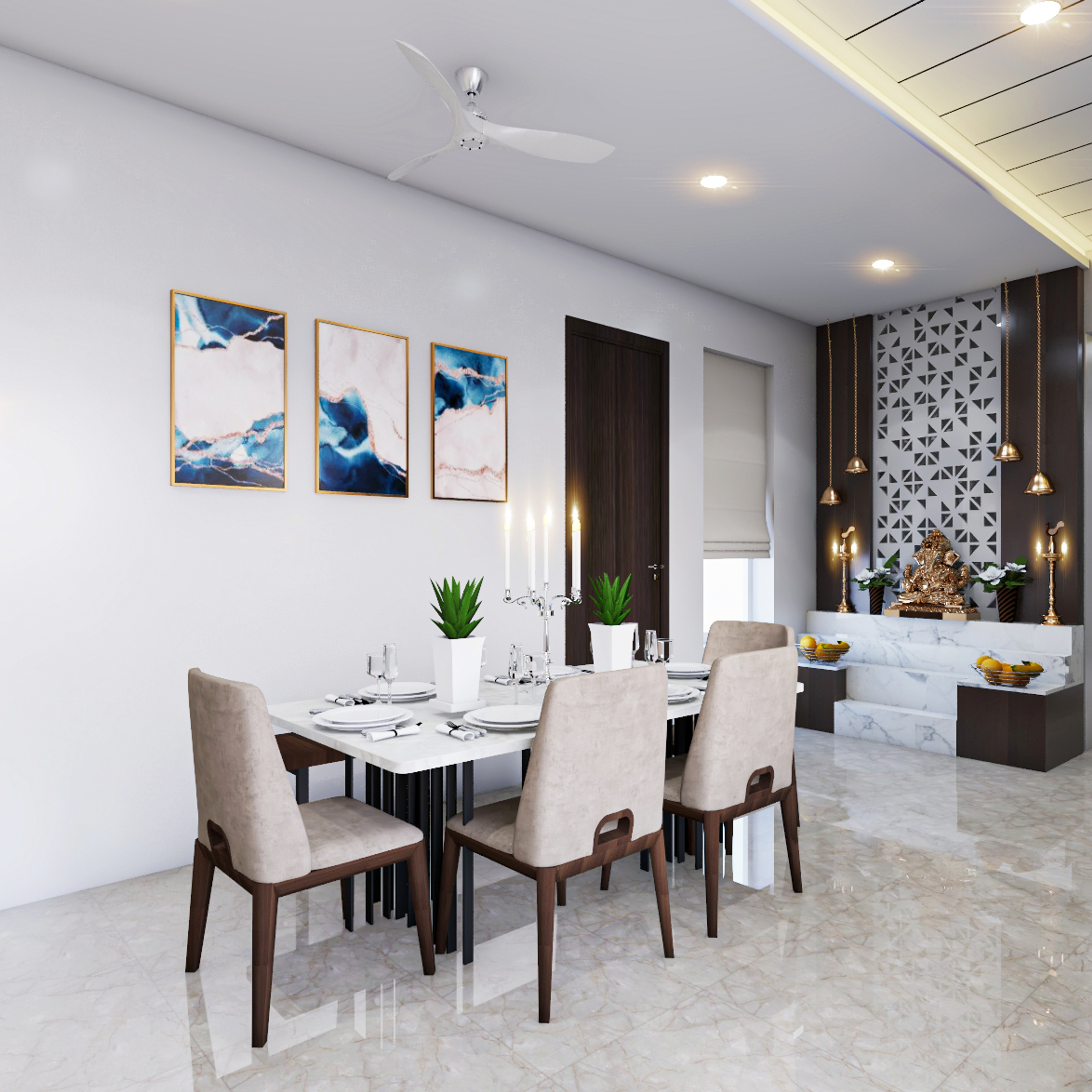 Spacious & Rich Dining Room Design