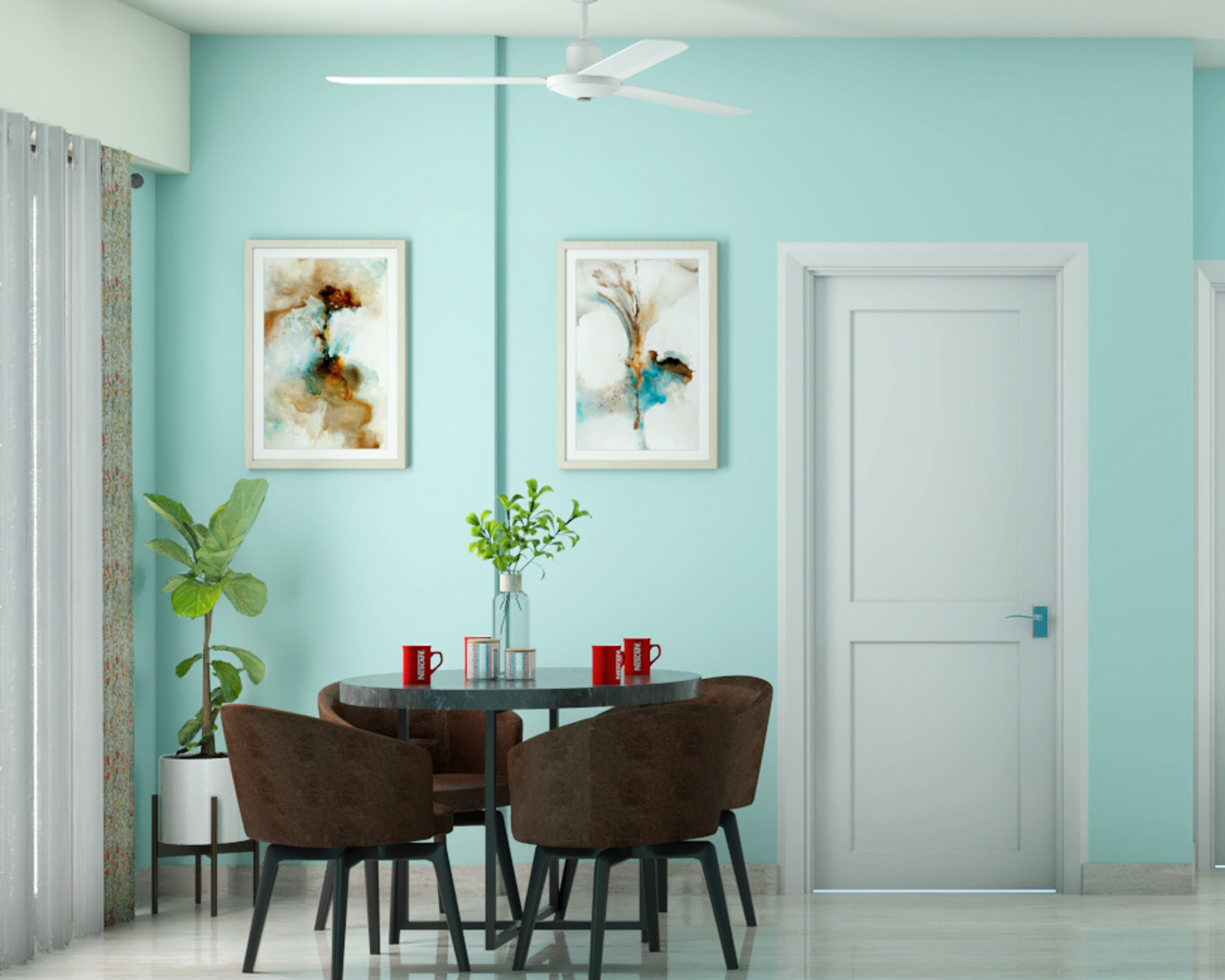 Modern Dining Room With Round Table