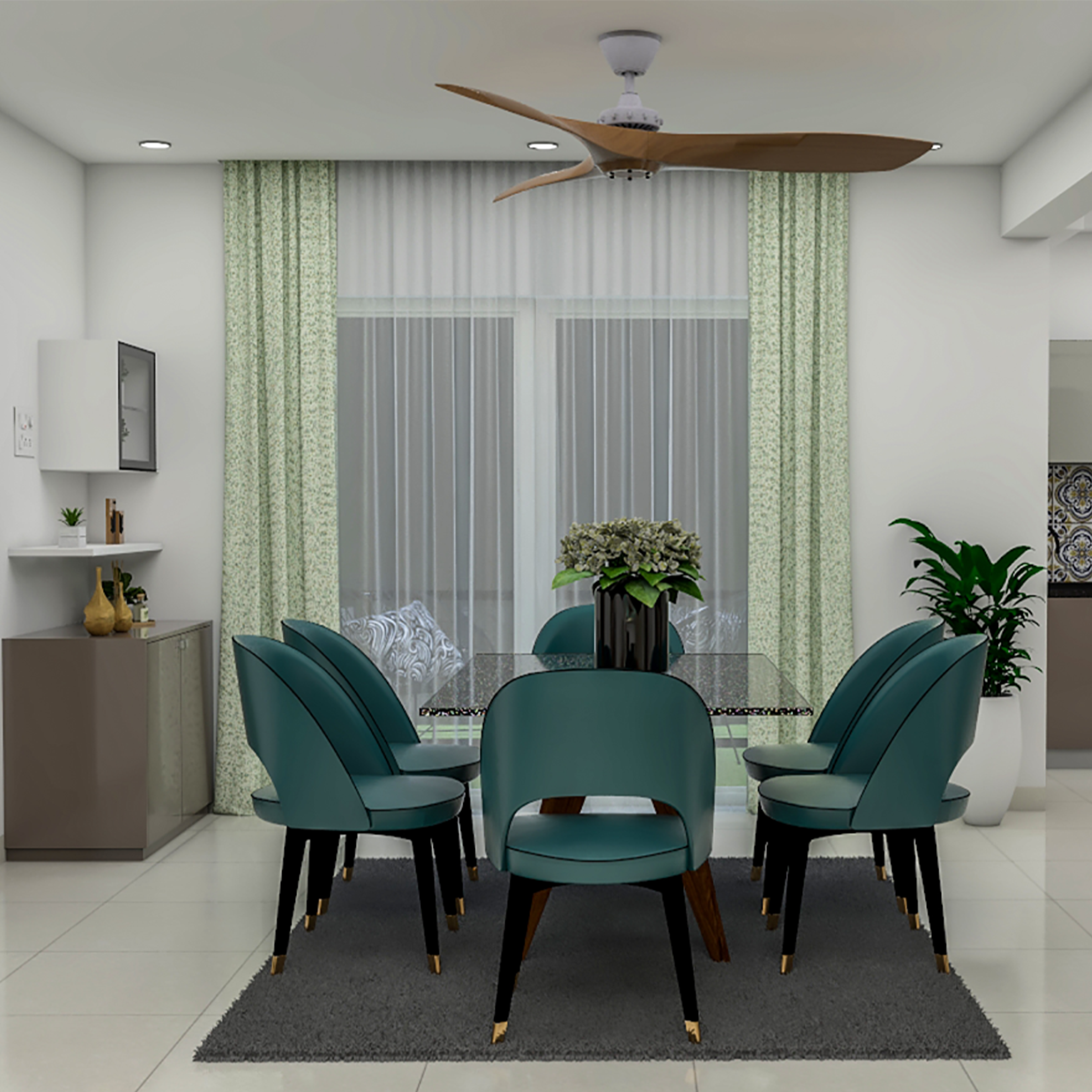 Tint Colour Themed Dining Room Ideas