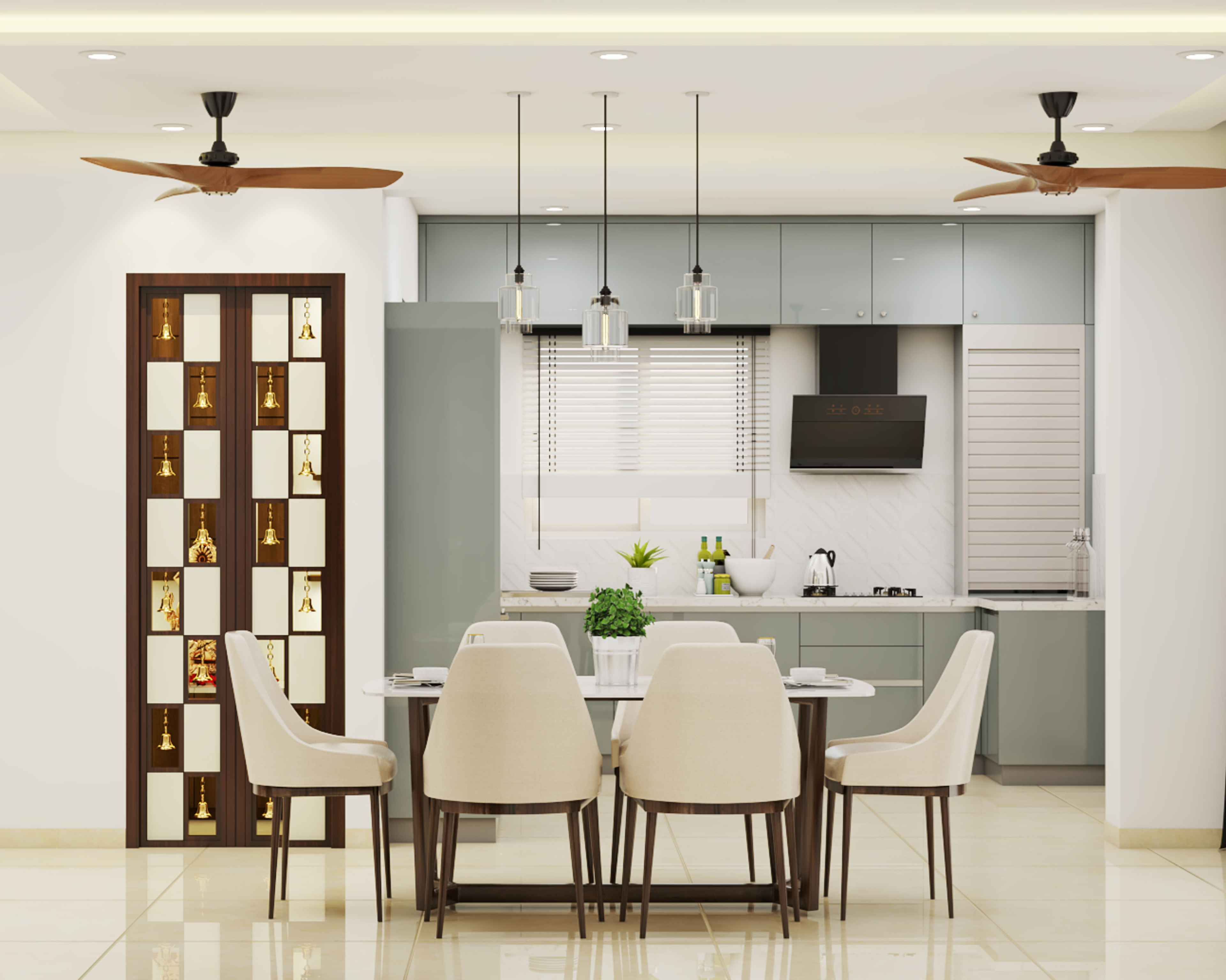 Contemporary Six-Seater Dining Room