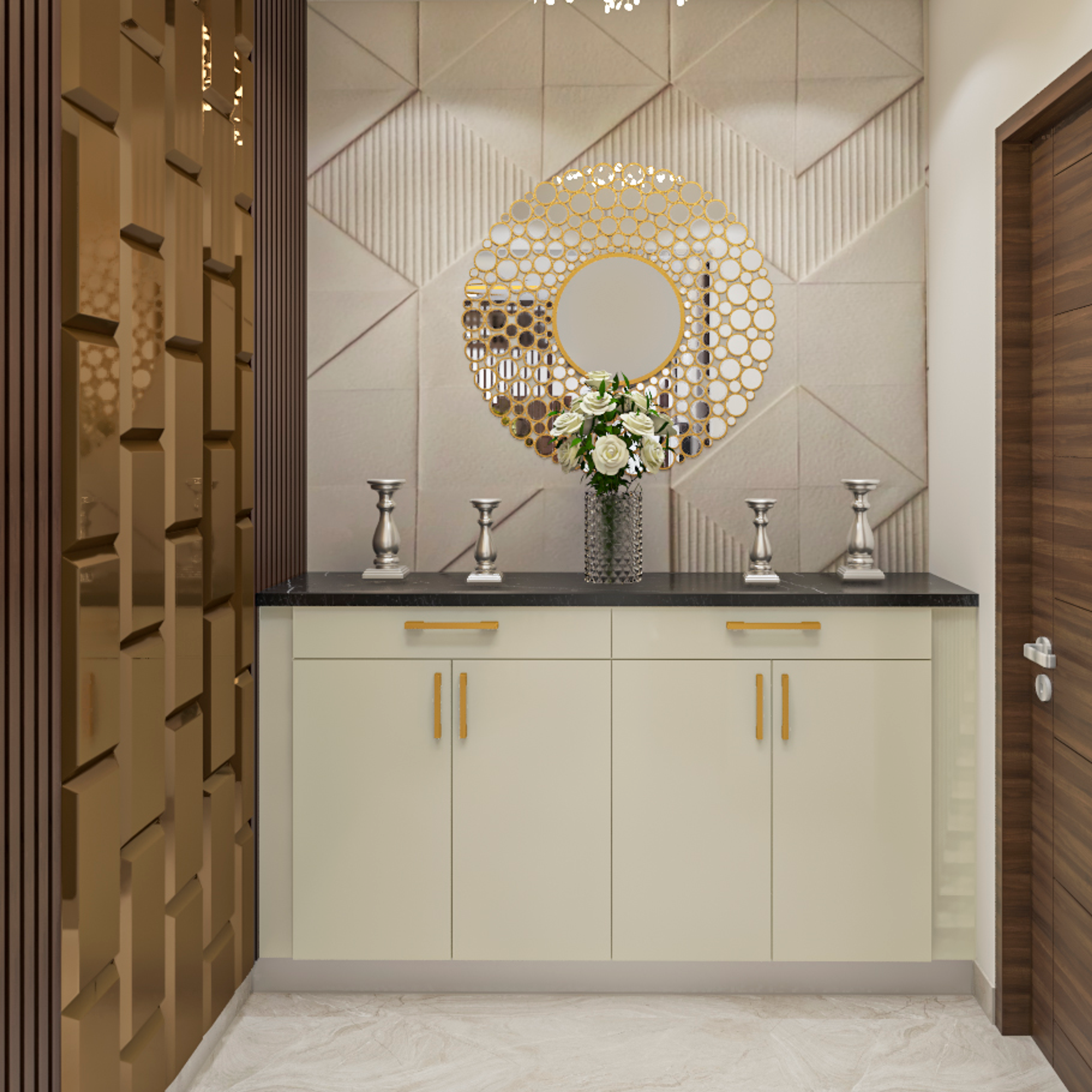 Traditional Rich Foyer Design